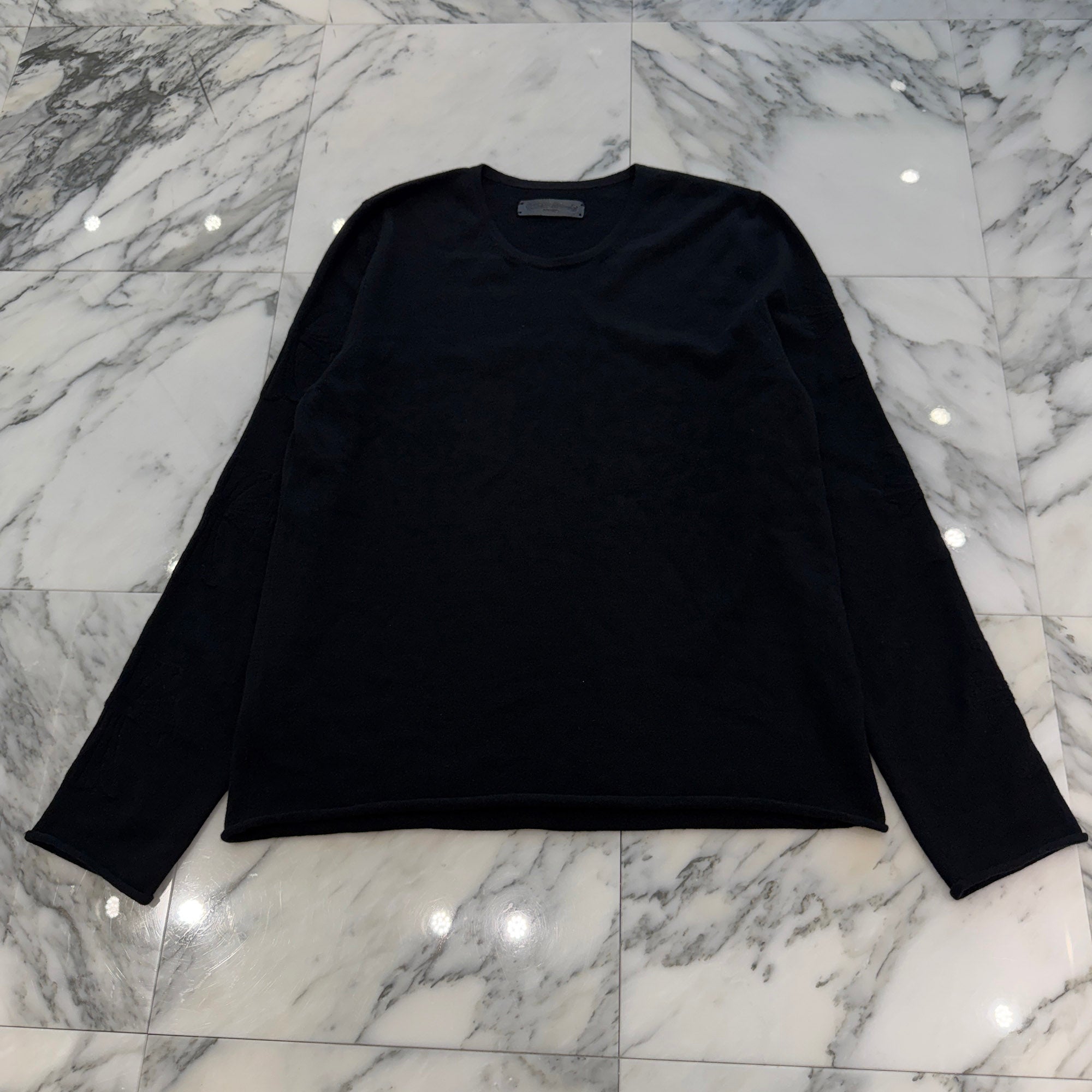CHROME HEARTS Y NOT Cross Embroidered Cashmere Knit Sweater Size L クロムハーツ ワイノット 袖クロス刺繍 カシミヤ ニットセーター サイズL