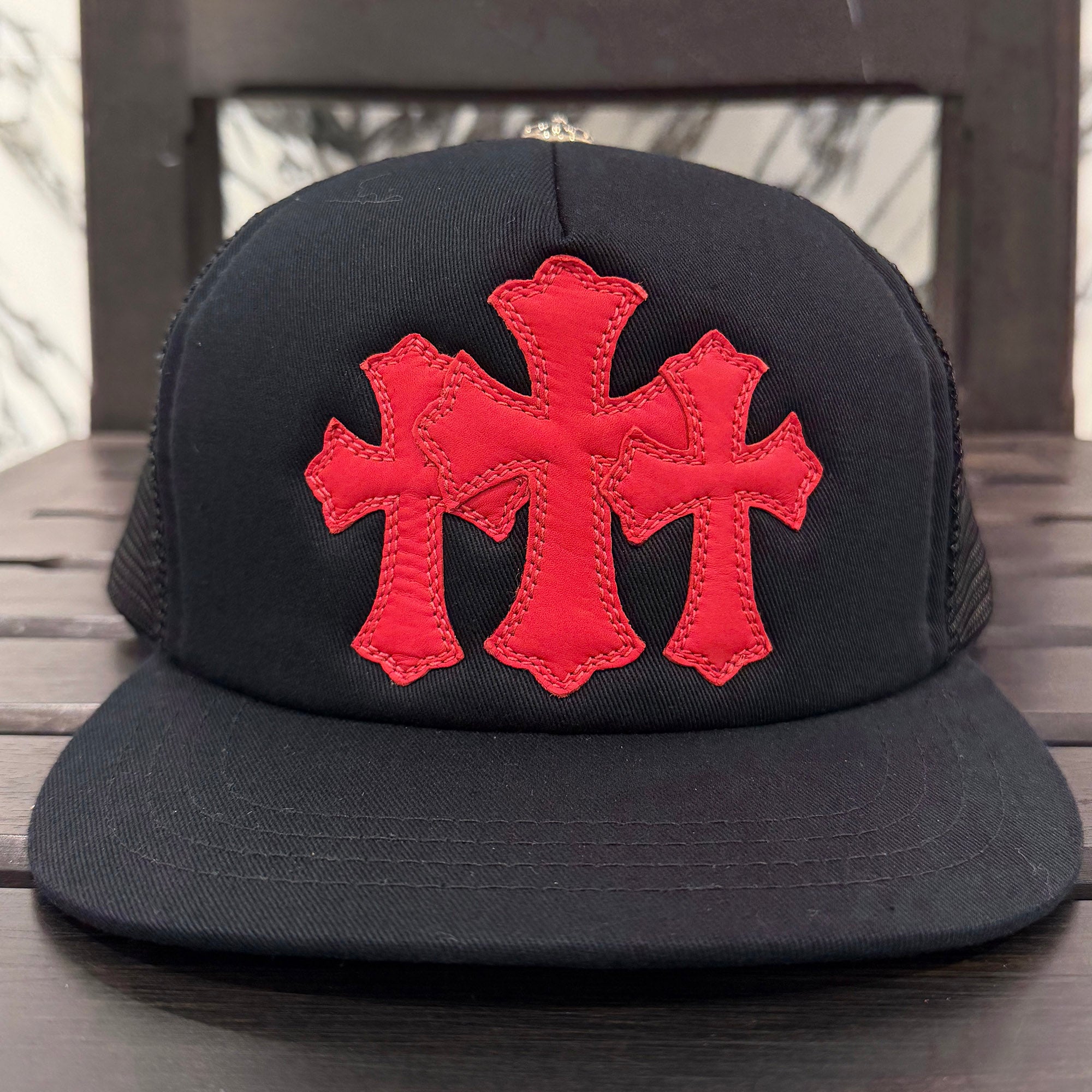 CHROME HEARTS Triple Cross Patch Trucker Cap ONE SIZE (51-61