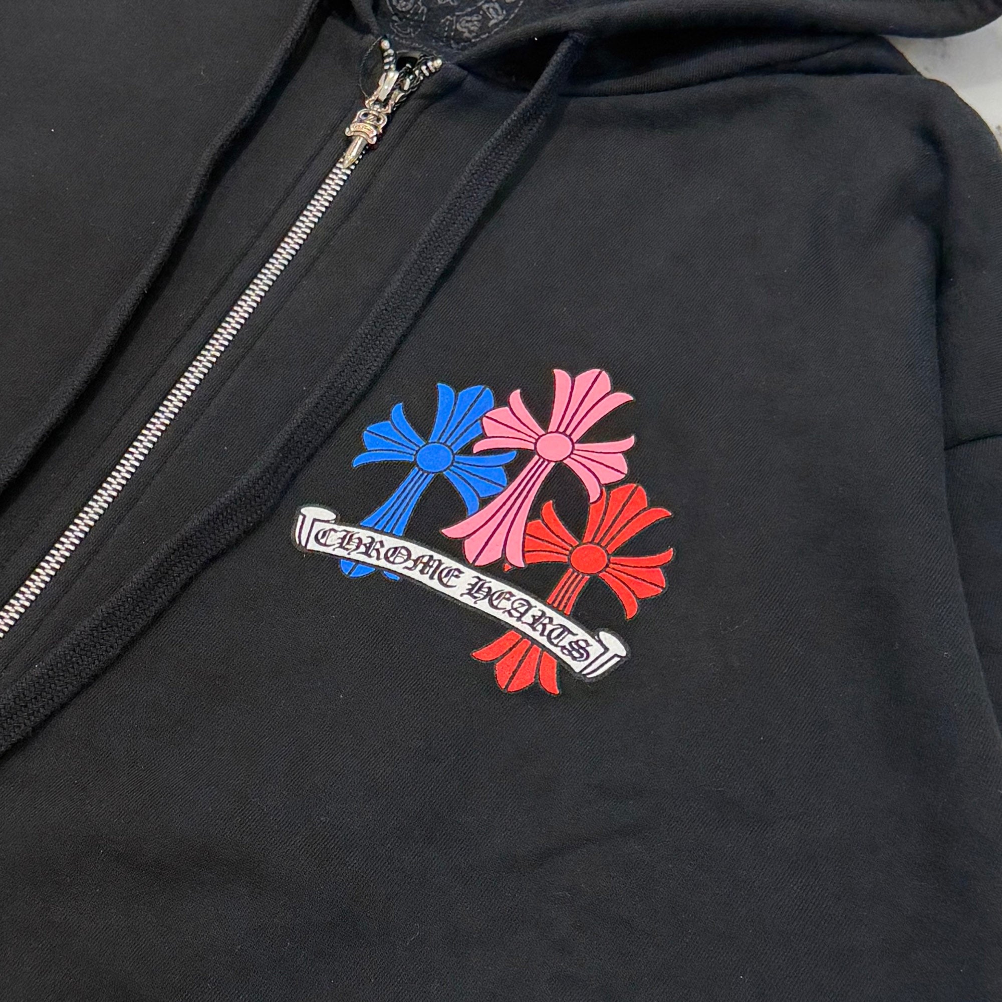 CHROME HEARTS 2021SS MLTCOL CEM CRS Zip Up Hoodie Size L クロムハーツ マルチカラー セメタリークロス ジップアップフーディ サイズL