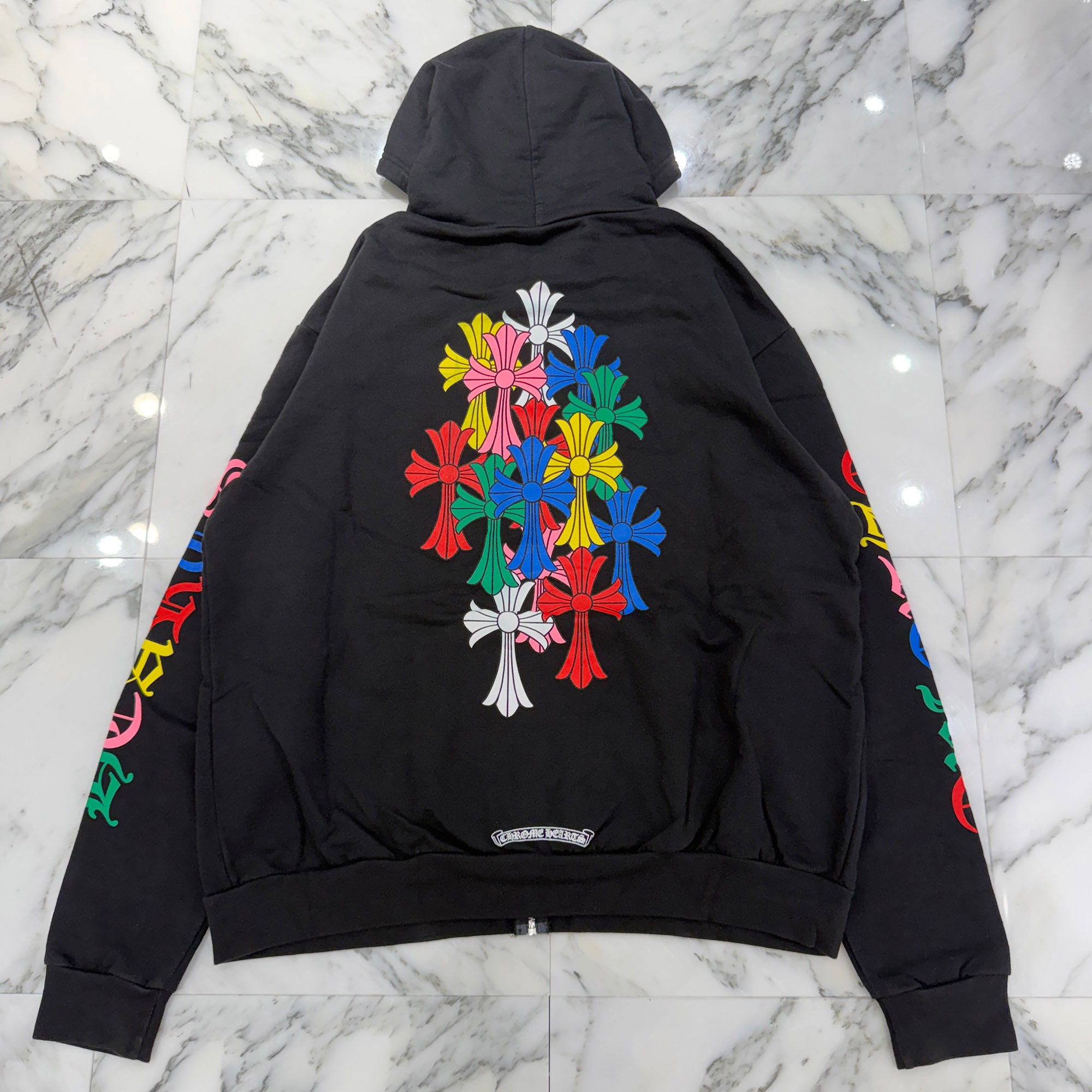 CHROME HEARTS 2021SS MLTCOL CEM CRS Zip Up Hoodie Size L クロムハーツ マルチカラー セメタリークロス ジップアップフーディ サイズL