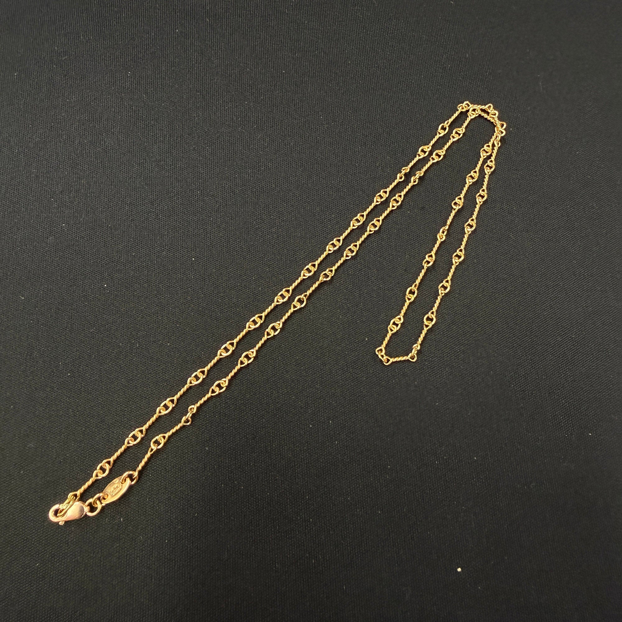CHROME HEARTS 22K Twist Chain Necklace Size 18 Inch クロムハーツ 22K ツイストチェーン ネックレス サイズ 18インチ