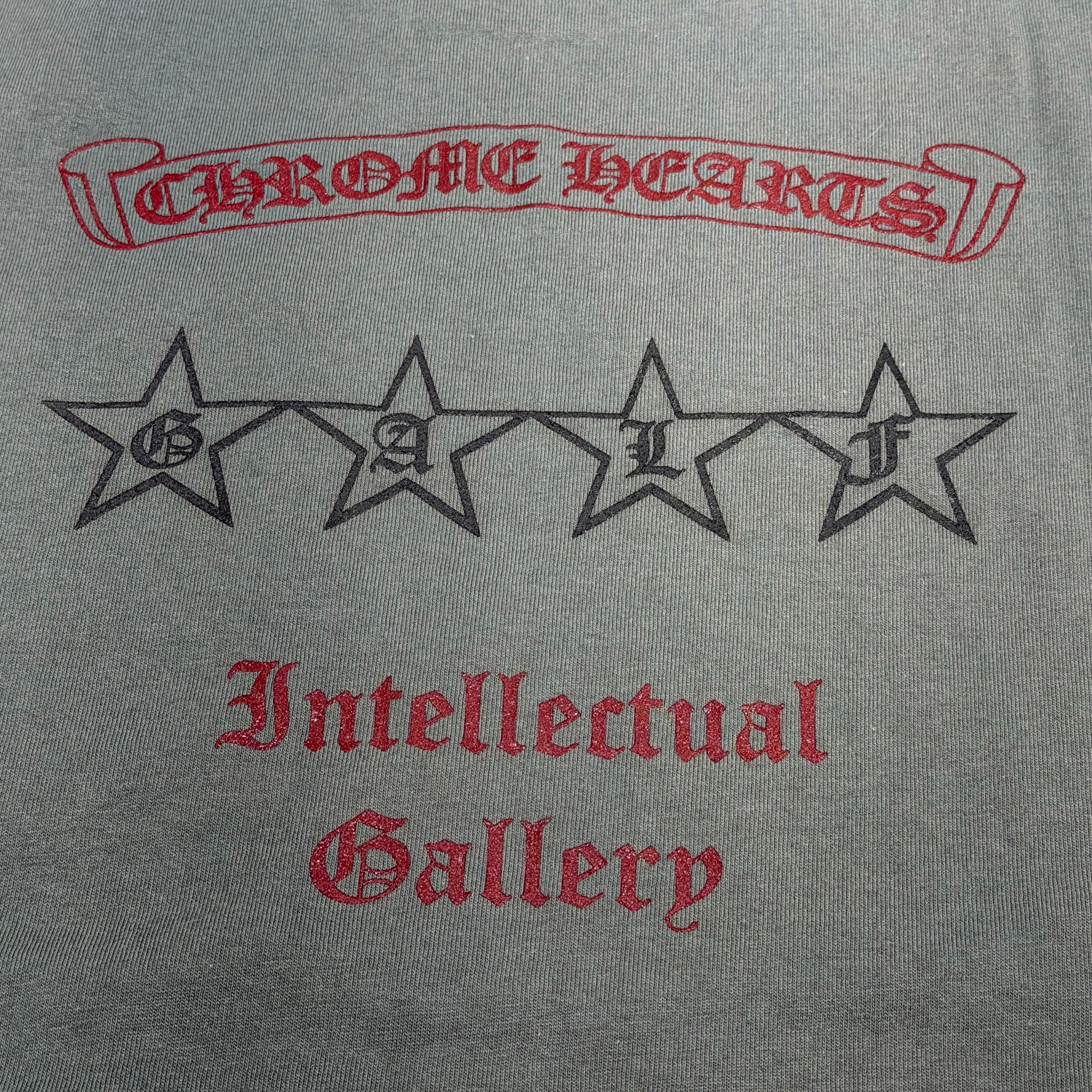 CHROME HEARTS Intellectual Gallery Limited Vertical Logo Back Scroll Tee Size L クロムハーツ インテレクチュアルギャラリー限定 ヴァーティカルロゴ バックスクロールTシャツ サイズL