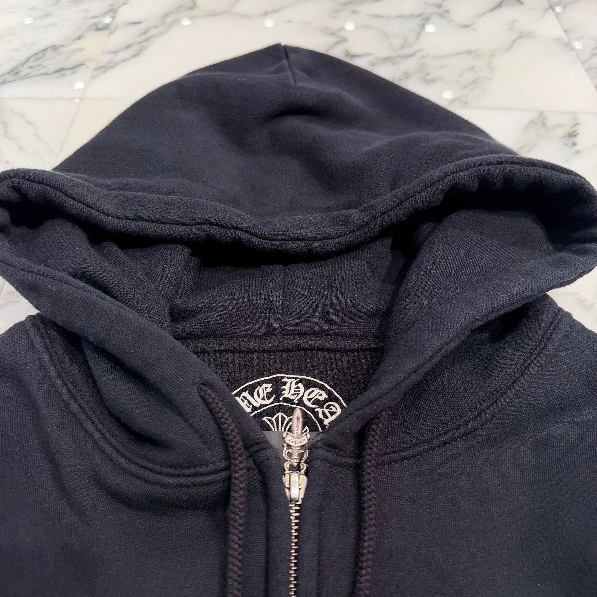 CHROME HEARTS CH Plus Gold Horseshoe Print Zip Up Hoodie Size M クロムハーツ CHプラス ゴールド ホースシュー プリント ジップアップフーディー サイズM