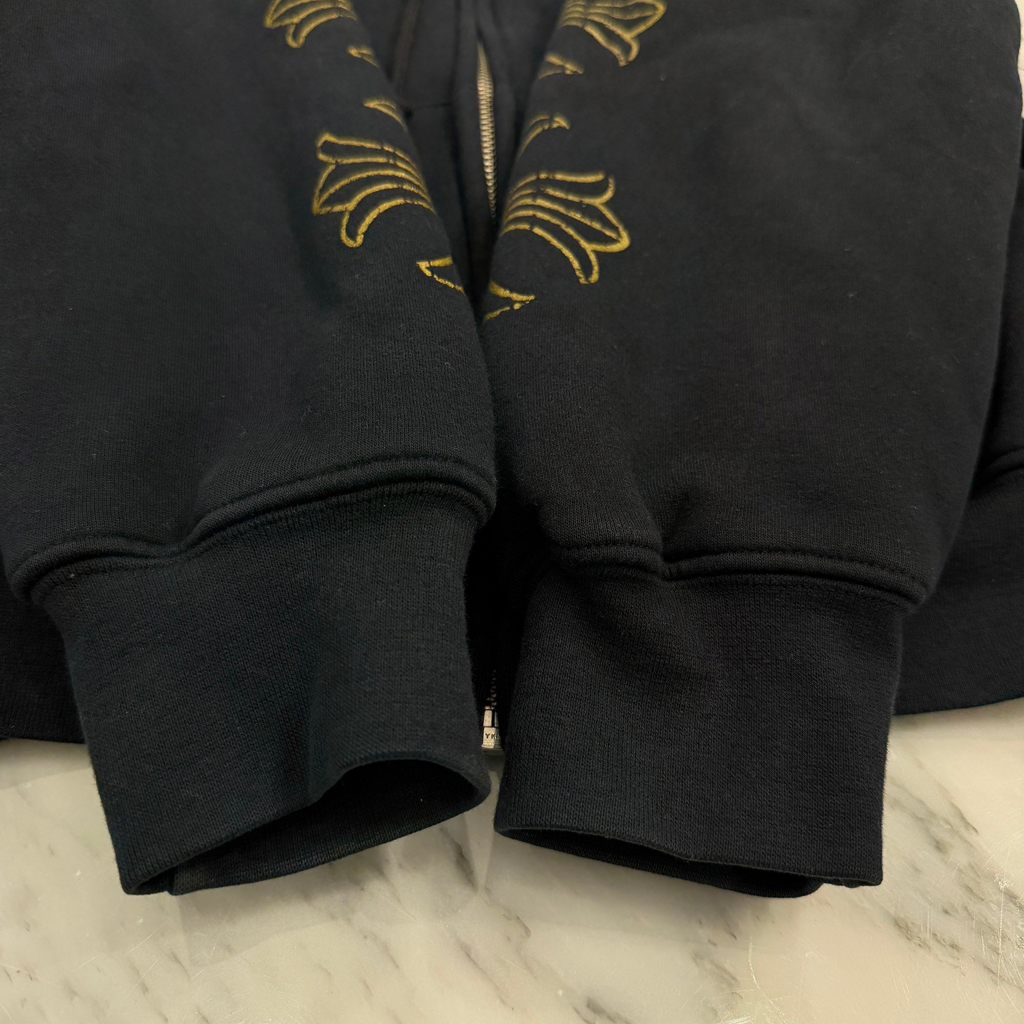 CHROME HEARTS CH Plus Gold Horseshoe Print Zip Up Hoodie Size M クロムハーツ CHプラス ゴールド ホースシュー プリント ジップアップフーディー サイズM