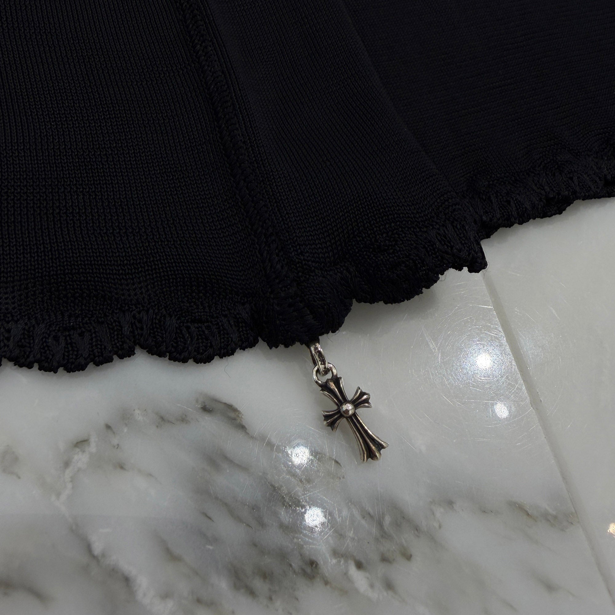 CHROME HEARTS Embellishment CH Cross Baby Fat Sheer Long Sleeve Tee Size M クロムハーツ CHクロス ベビーファット装飾 シアー ロングスリーブＴシャツ サイズM