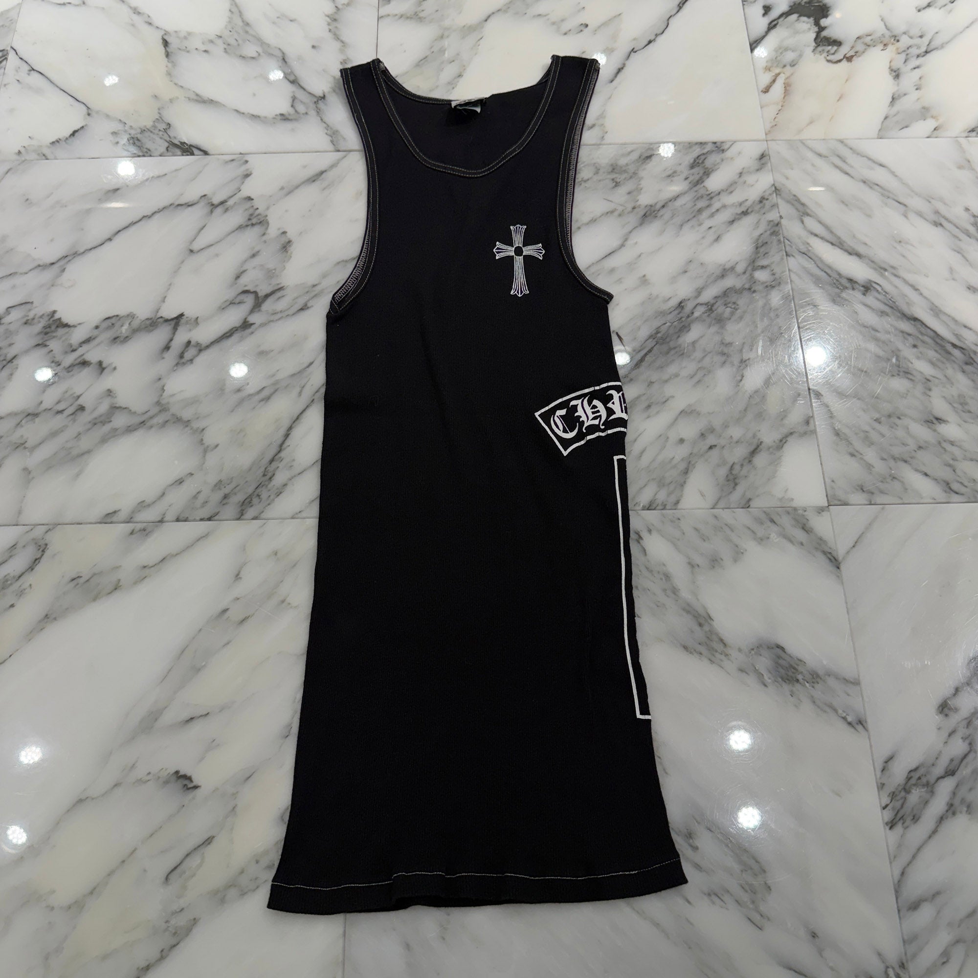 CHROME HEARTS CH Cross Side Vertical Logo Fuck You Tank Top Size L クロムハーツ CHクロス サイド ヴァーティカルロゴ ファックユー タンクトップ サイズL