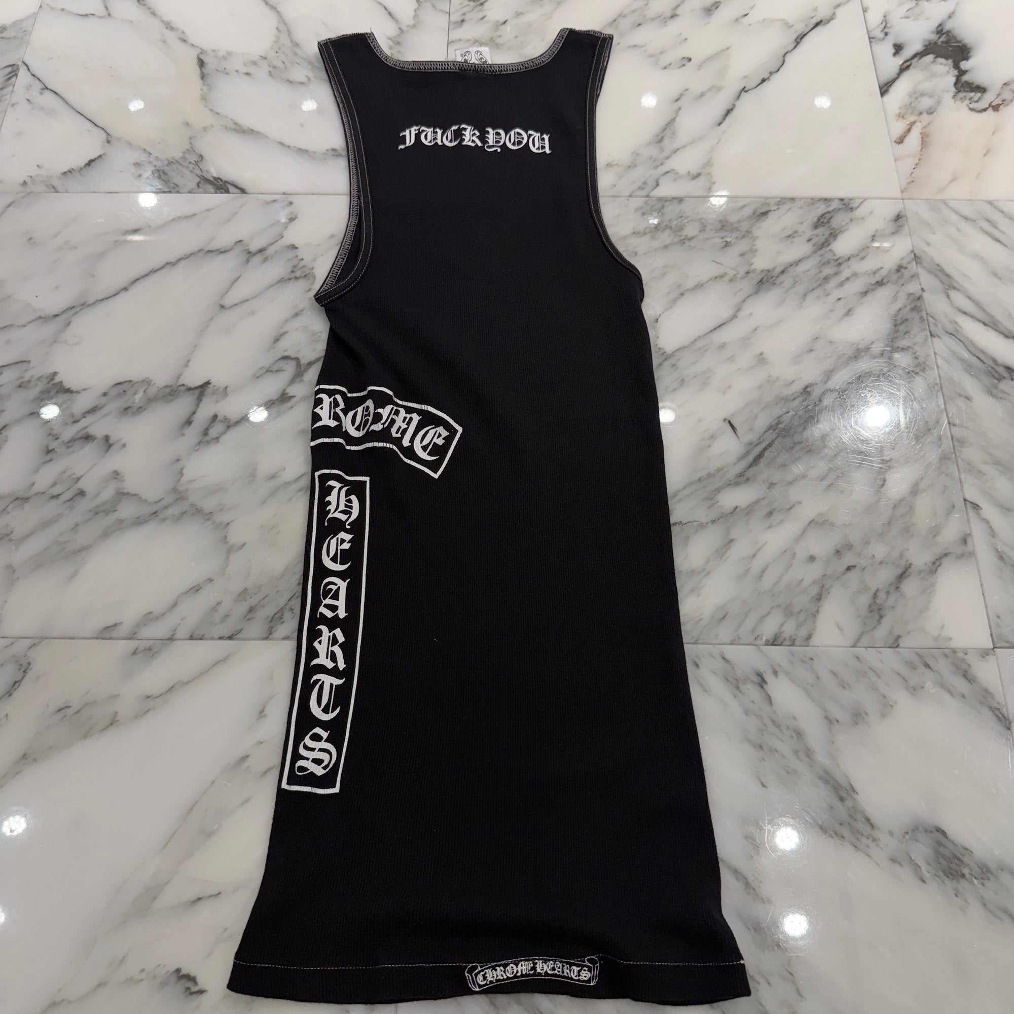 CHROME HEARTS CH Cross Side Vertical Logo Fuck You Tank Top Size L クロムハーツ CHクロス サイド ヴァーティカルロゴ ファックユー タンクトップ サイズL