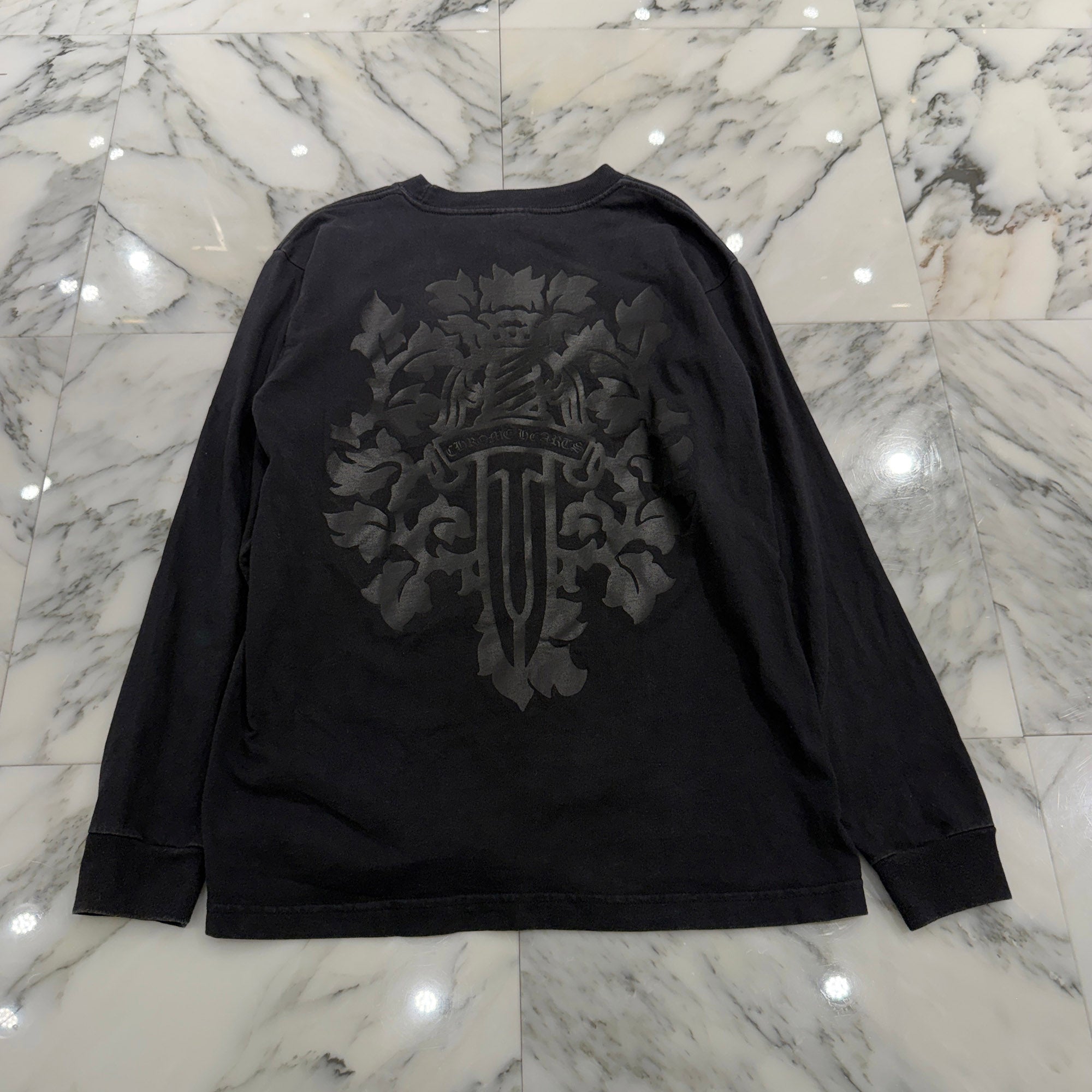 CHROME HEARTS Neck Logo Back Vine Dagger Long Sleeve Tee Size M クロムハーツ ネックロゴ バックヴァインダガー ロングスリーブTシャツ サイズM