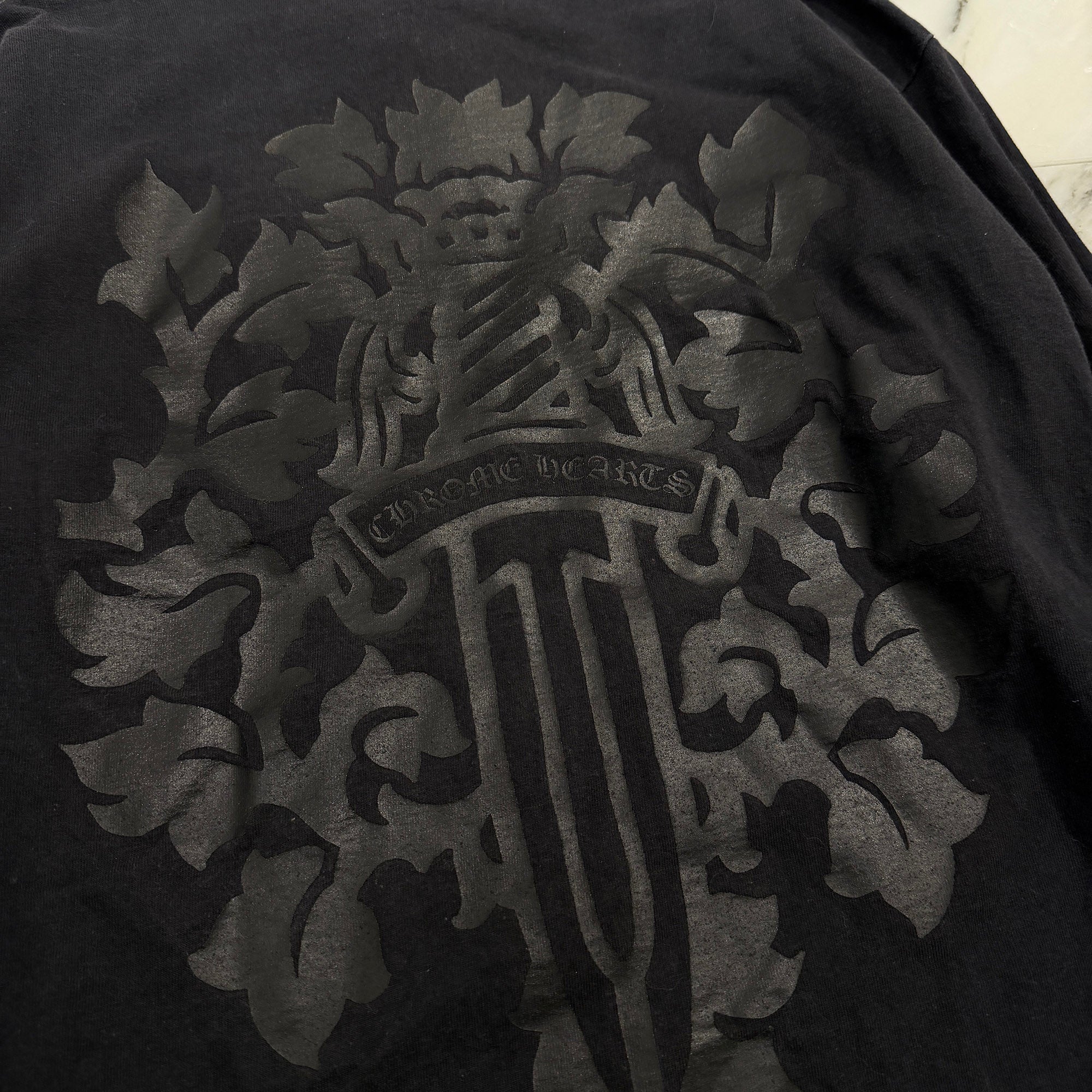 CHROME HEARTS Neck Logo Back Vine Dagger Long Sleeve Tee Size M クロムハーツ ネックロゴ バックヴァインダガー ロングスリーブTシャツ サイズM
