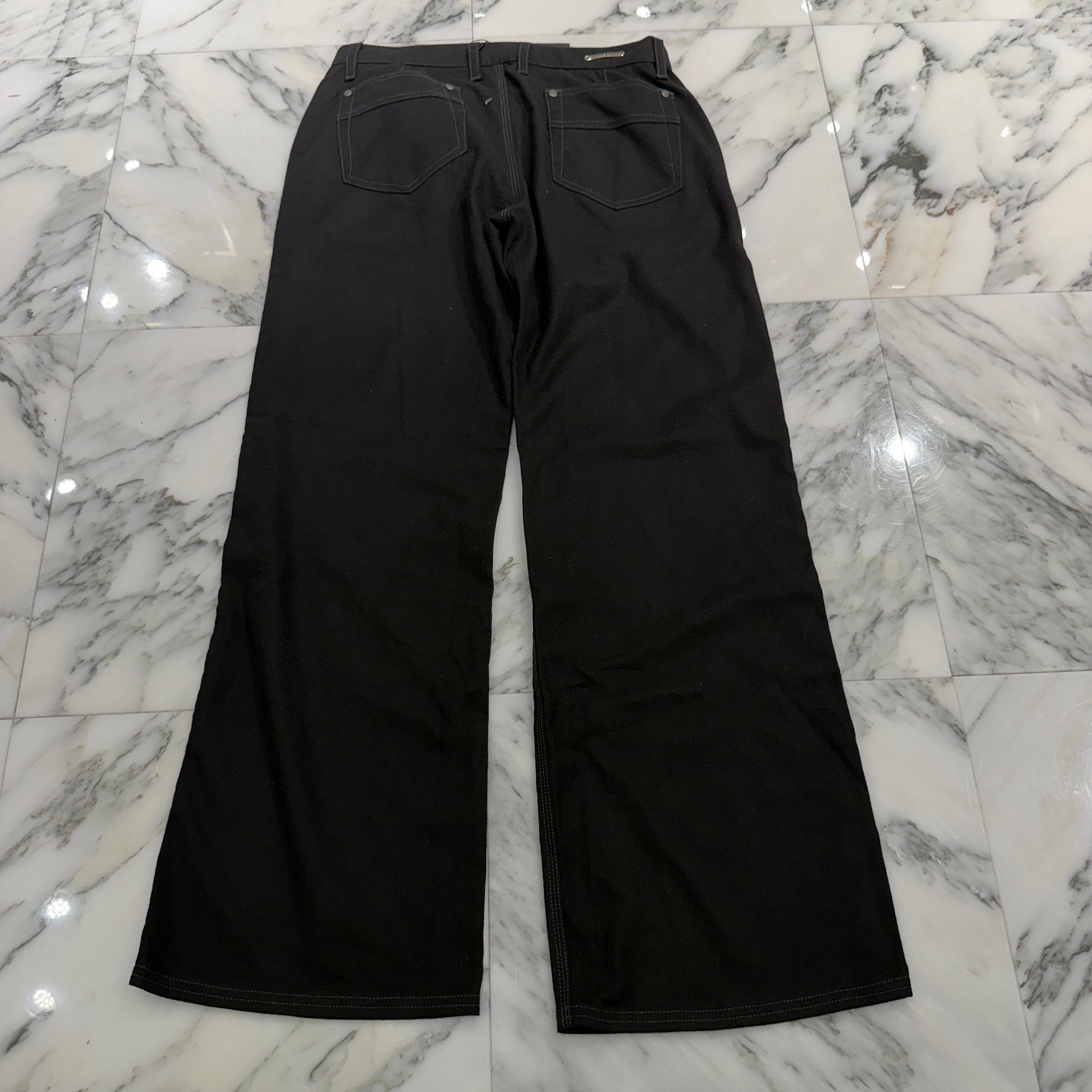 CHROME HEARTS Cross Ball Button Wide Straight Cotton Pants Size 27 クロムハーツ クロスボールボタン ワイドストレート コットンパンツ サイズ27
