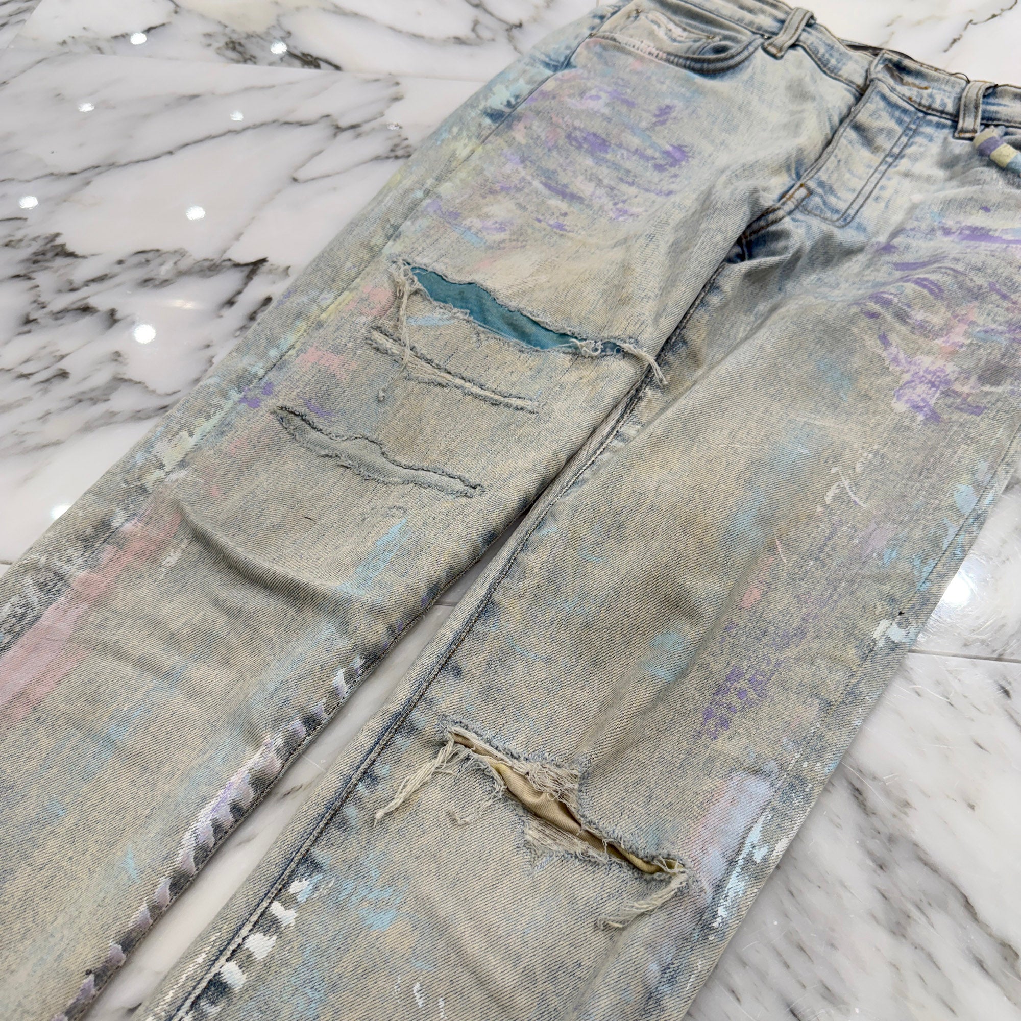 AMIRI Paint Splatter Damage Skinny Denim Pants Size 28 アミリ ペイントスプラッター ダメージ加工 スキニー デニムパンツ サイズ28