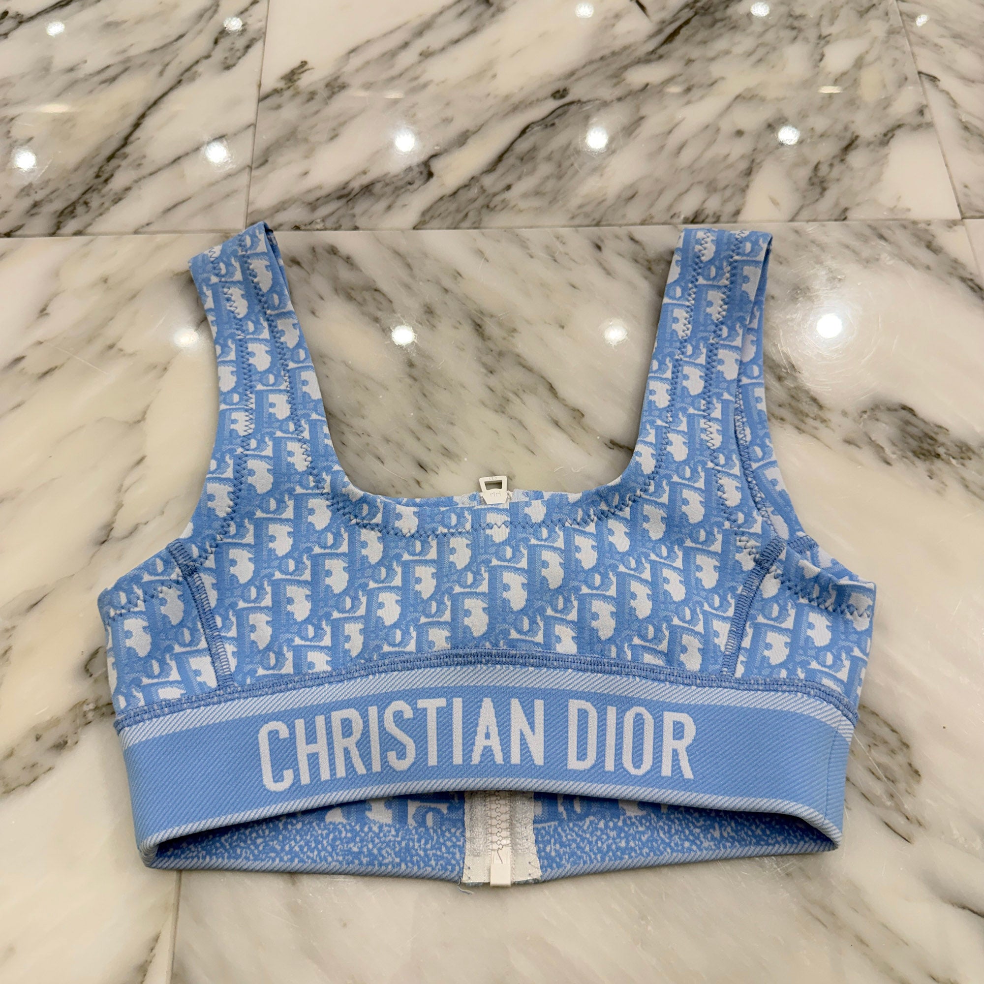 DIOR 2021SS Oblique Zip Up Cropped Top 143T52A4040 Size 34 ディオール オブリーク ジップアップ クロップド トップ サイズ34