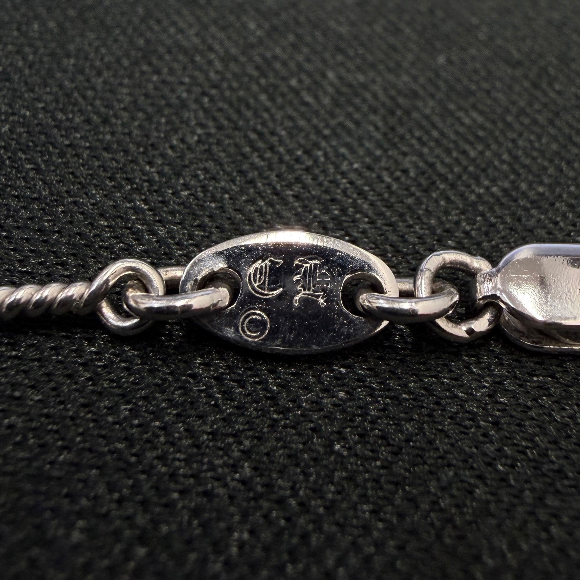 CHROME HEARTS 18K WG Safety Pin Pendant Top Twist Chain Necklace Size 18 Inch クロムハーツ 18K ホワイトゴールド セーフティピン ペンダントトップ ツイストチェーン ネックレス サイズ18インチ