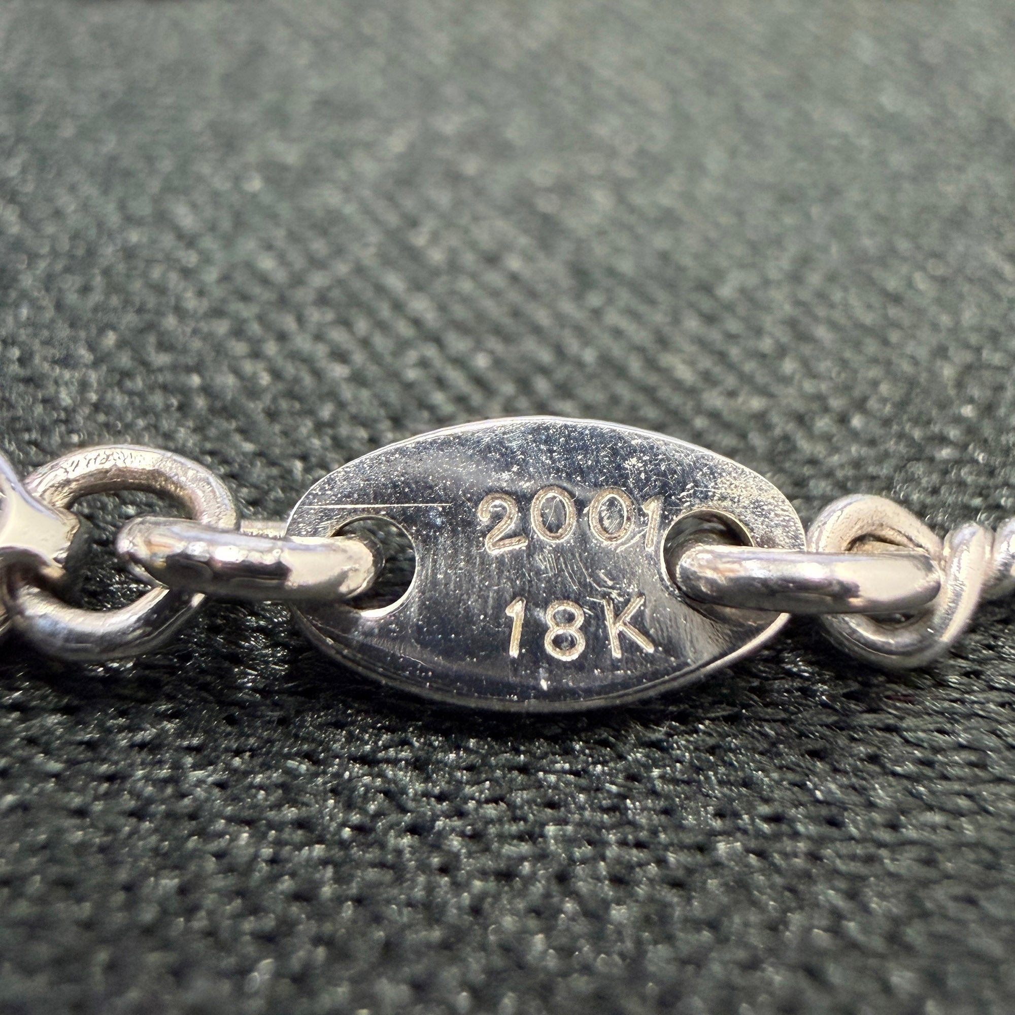 CHROME HEARTS 18K WG Safety Pin Pendant Top Twist Chain Necklace Size 18 Inch クロムハーツ 18K ホワイトゴールド セーフティピン ペンダントトップ ツイストチェーン ネックレス サイズ18インチ