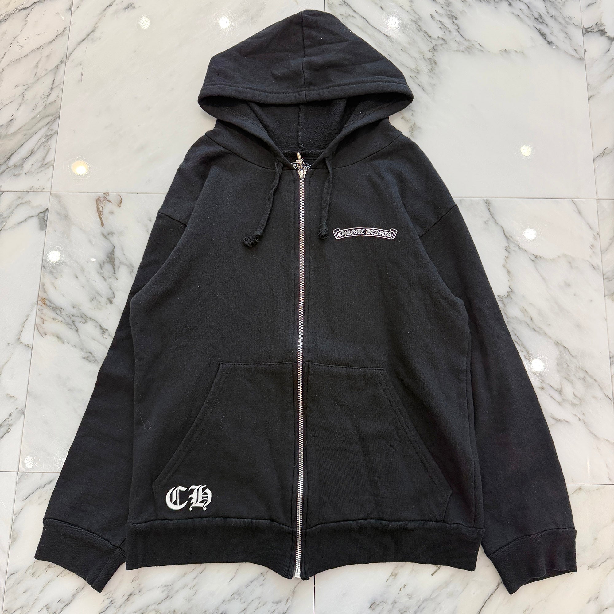 CHROME HEARTS Back CH Plus Print Zip Up Hoodie Size M クロムハーツ バック CHプラス プリント ジップアップフーディ サイズM