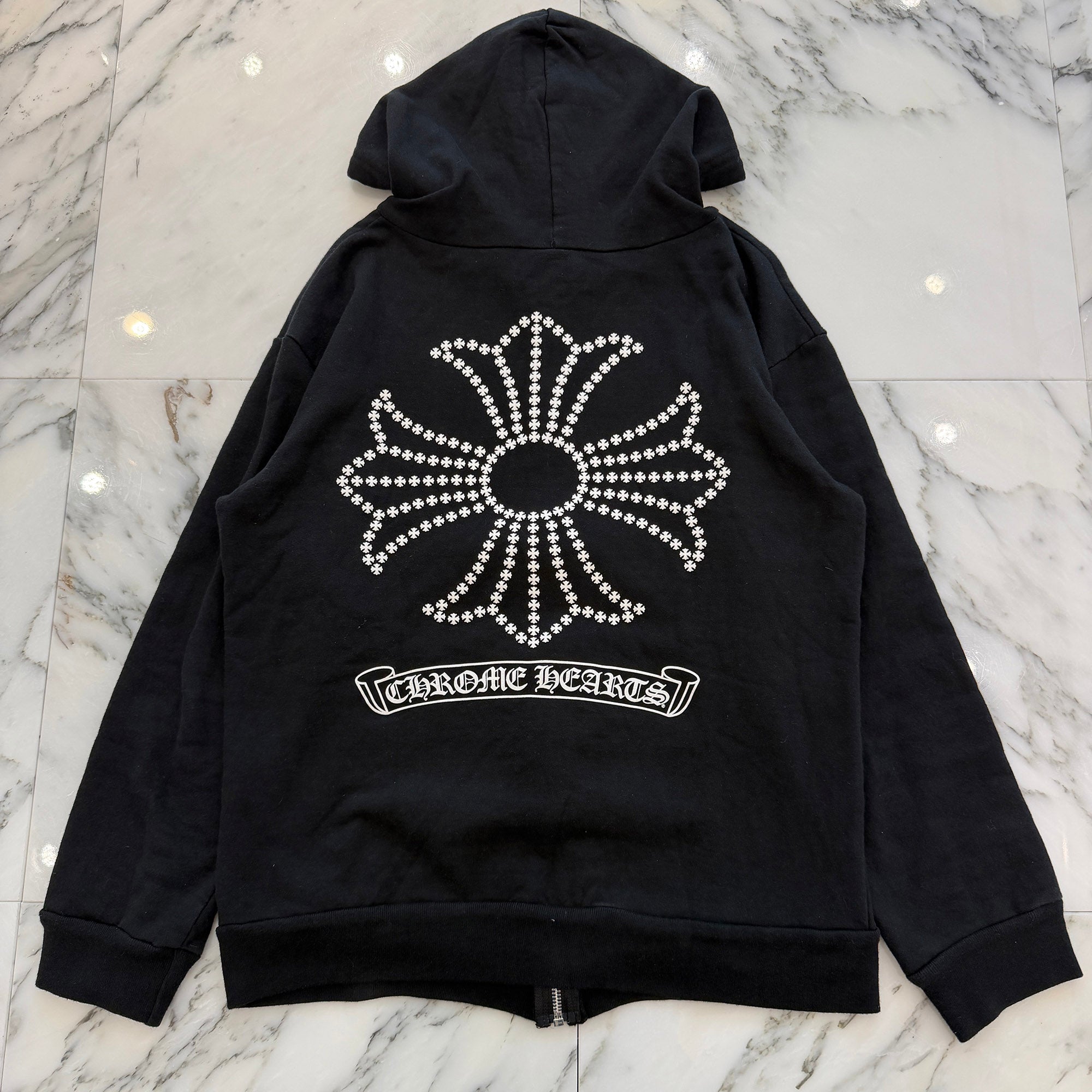 CHROME HEARTS Back CH Plus Print Zip Up Hoodie Size M クロムハーツ