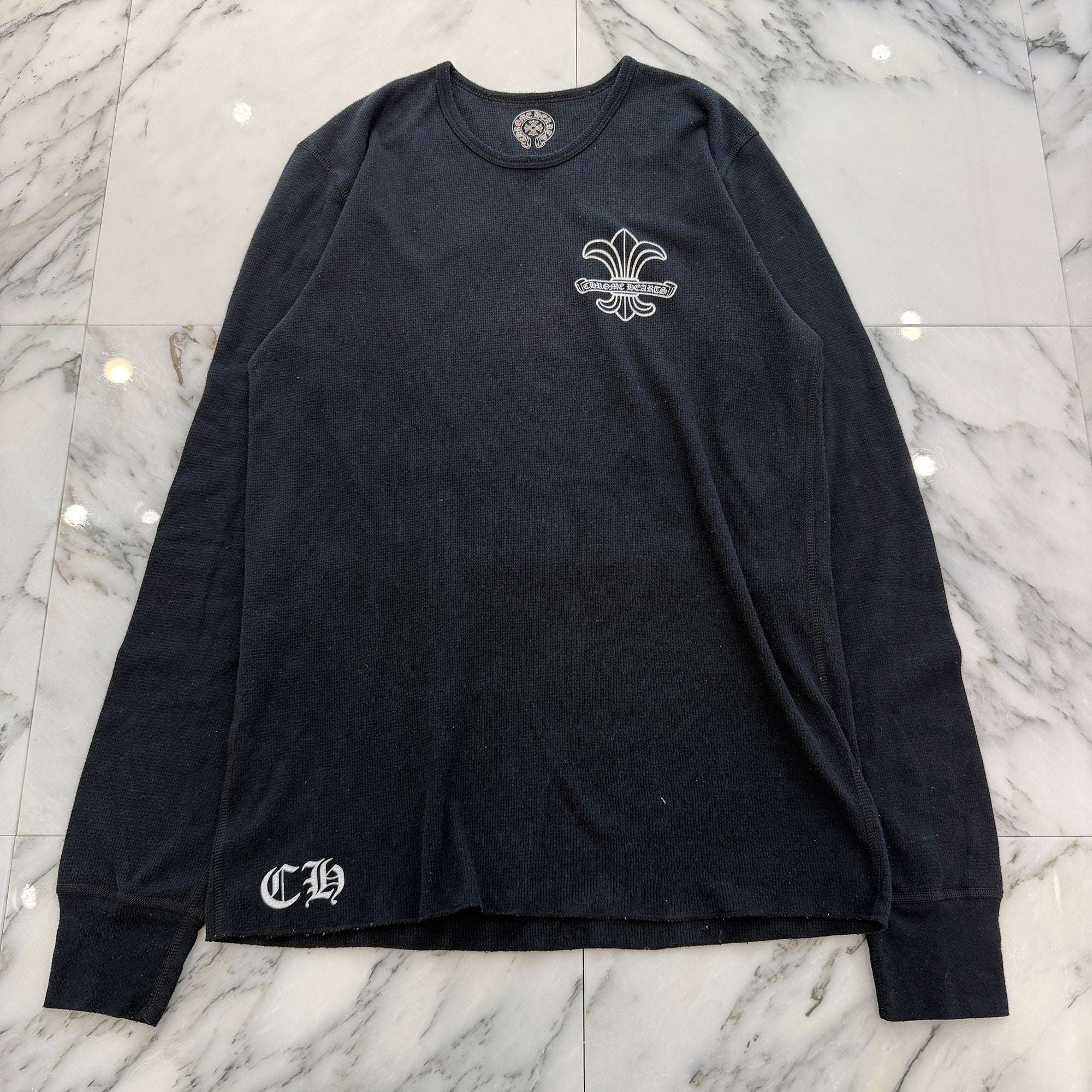 CHROME HEARTS BS FLARE Scroll Print Thermal Long Sleeve Tee Size L クロムハーツ BSフレア スクロール プリント サーマル ロングスリーブ Tシャツ サイズL