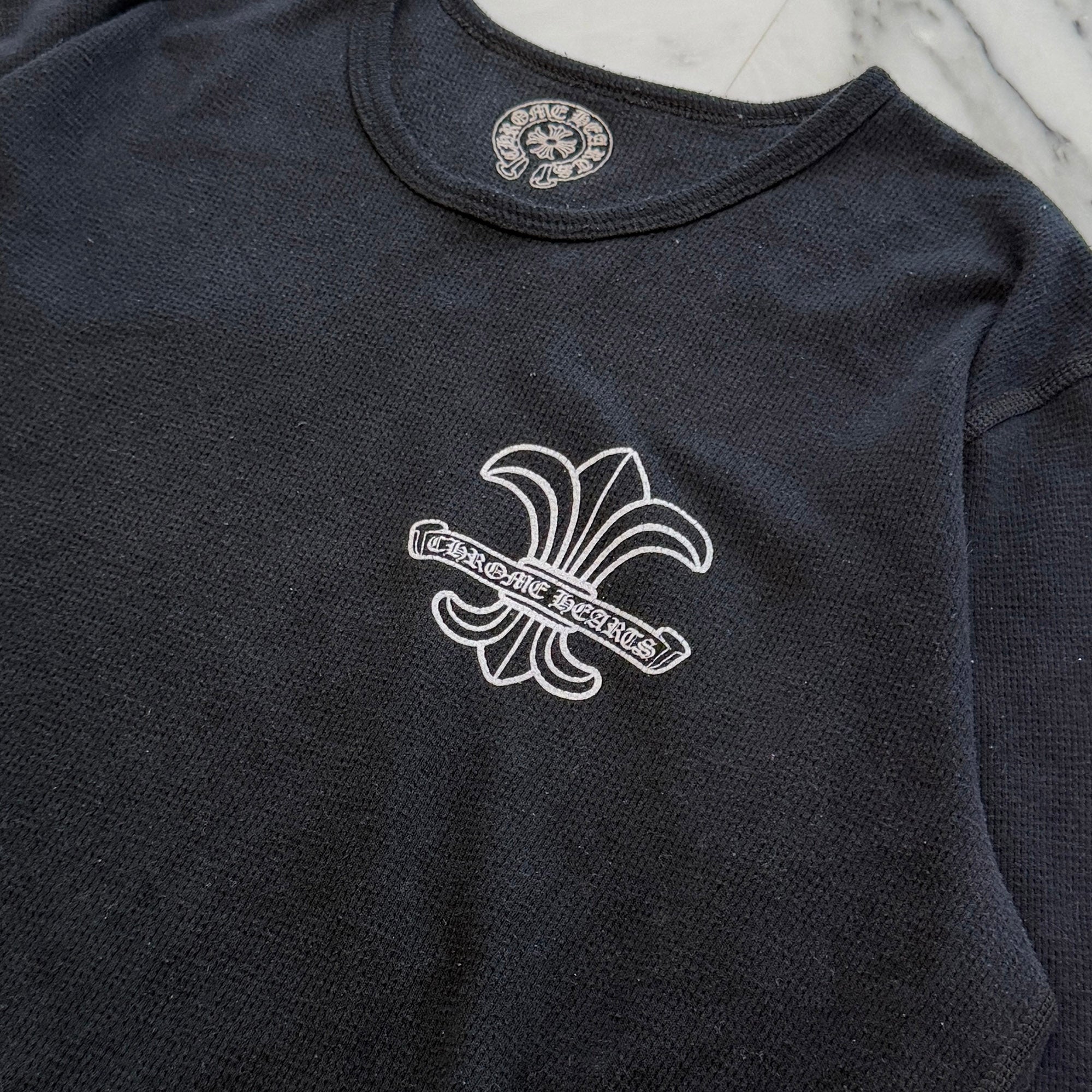 CHROME HEARTS BS FLARE Scroll Print Thermal Long Sleeve Tee Size L クロムハーツ BSフレア スクロール プリント サーマル ロングスリーブ Tシャツ サイズL