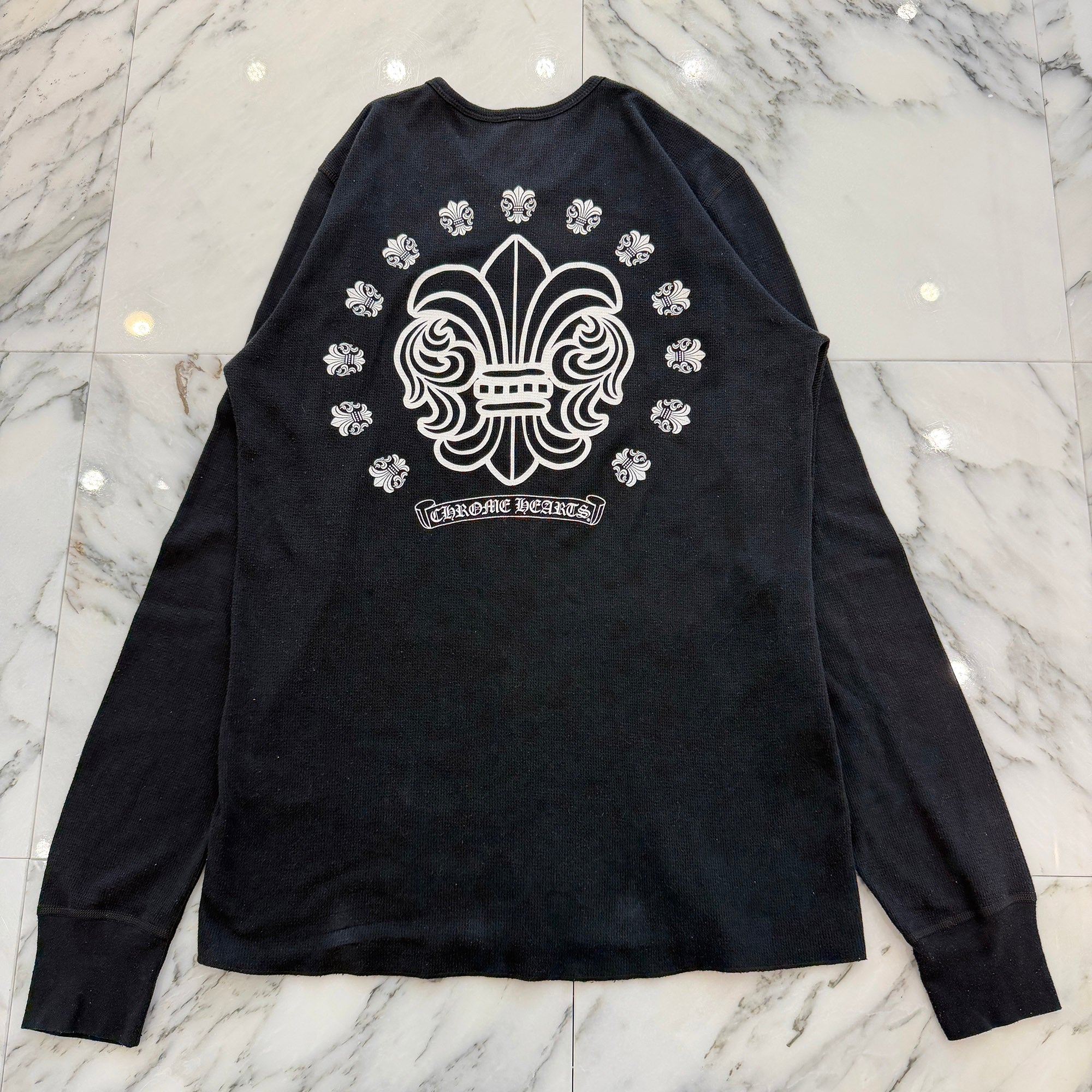 CHROME HEARTS BS FLARE Scroll Print Thermal Long Sleeve Tee Size L クロムハーツ BSフレア スクロール プリント サーマル ロングスリーブ Tシャツ サイズL