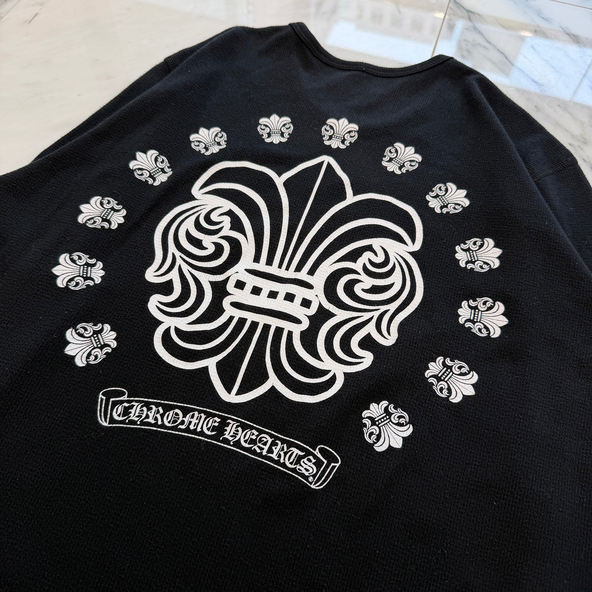 CHROME HEARTS BS FLARE Scroll Print Thermal Long Sleeve Tee Size L