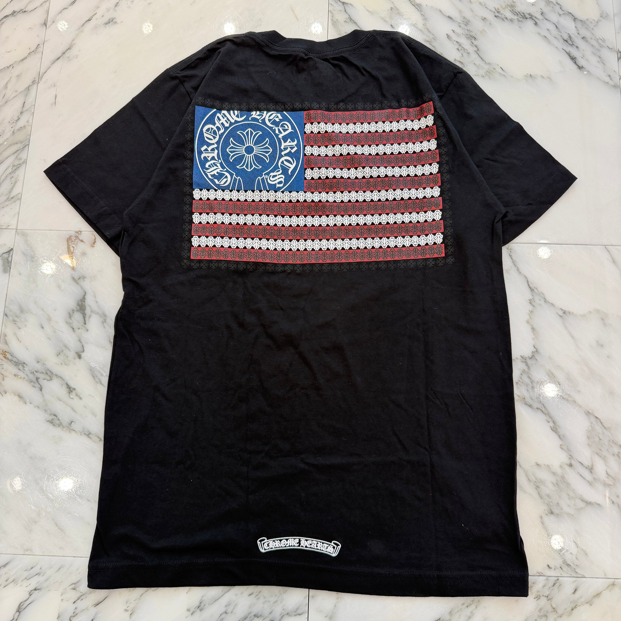 CHROME HEARTS American Flag Scroll Logo Tee Size M クロムハーツ アメリカ国旗 スクロールロゴ Tシャツ サイズM