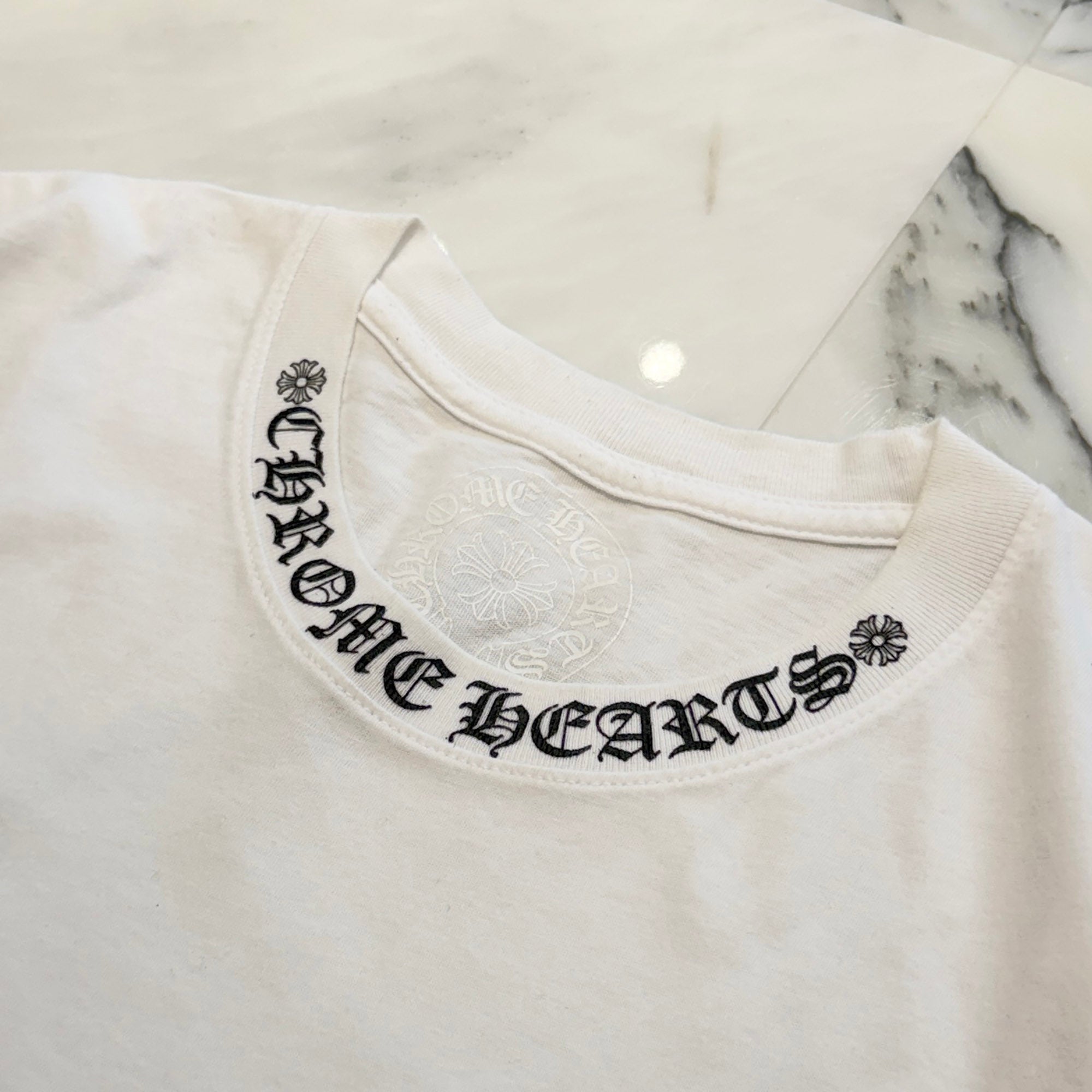 CHROME HEARTS Neck Logo Tee Size L クロムハーツ ネックロゴ Tシャツ サイズL