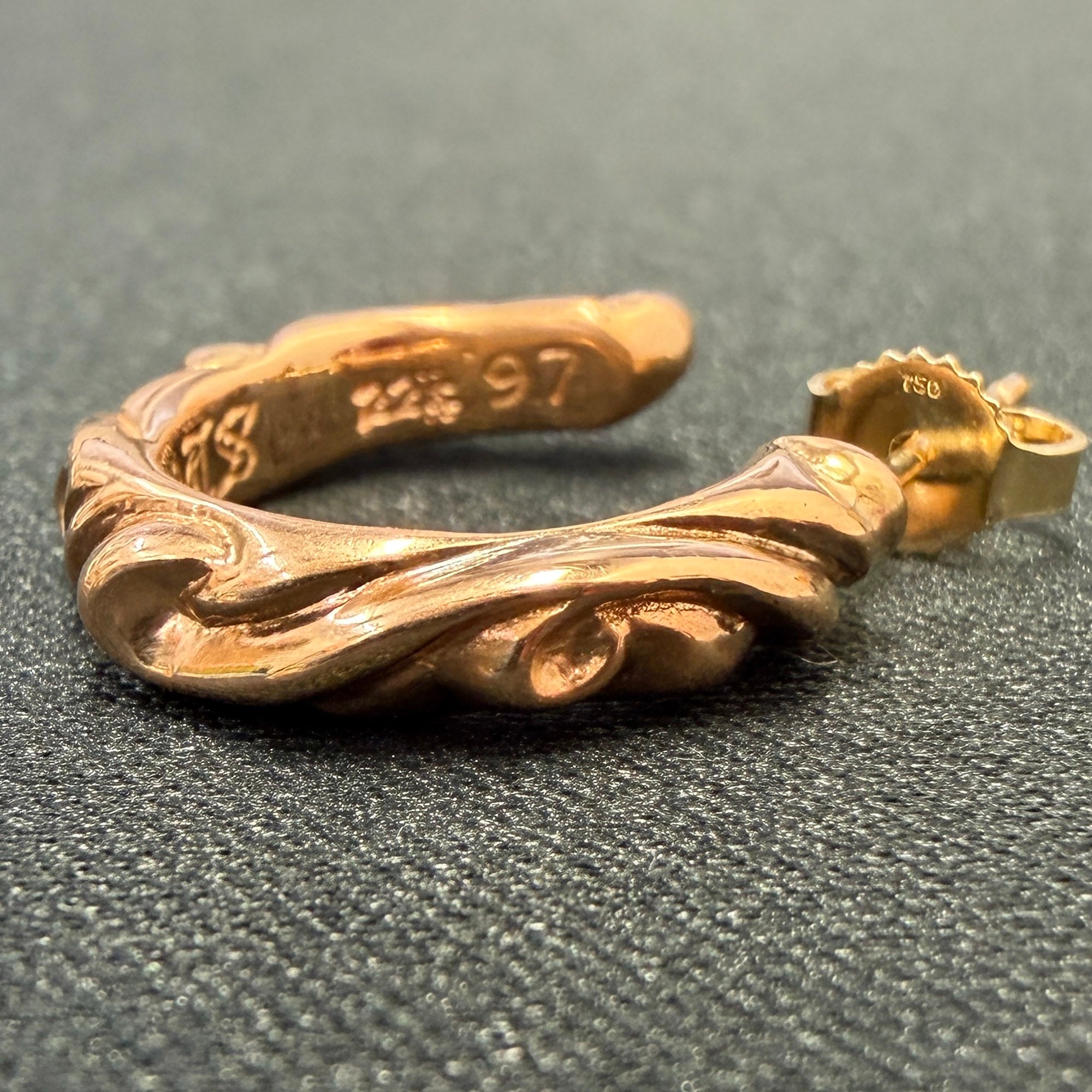CHROME HEARTS 22K Scroll Hoop Earring クロムハーツ 22K スクロール