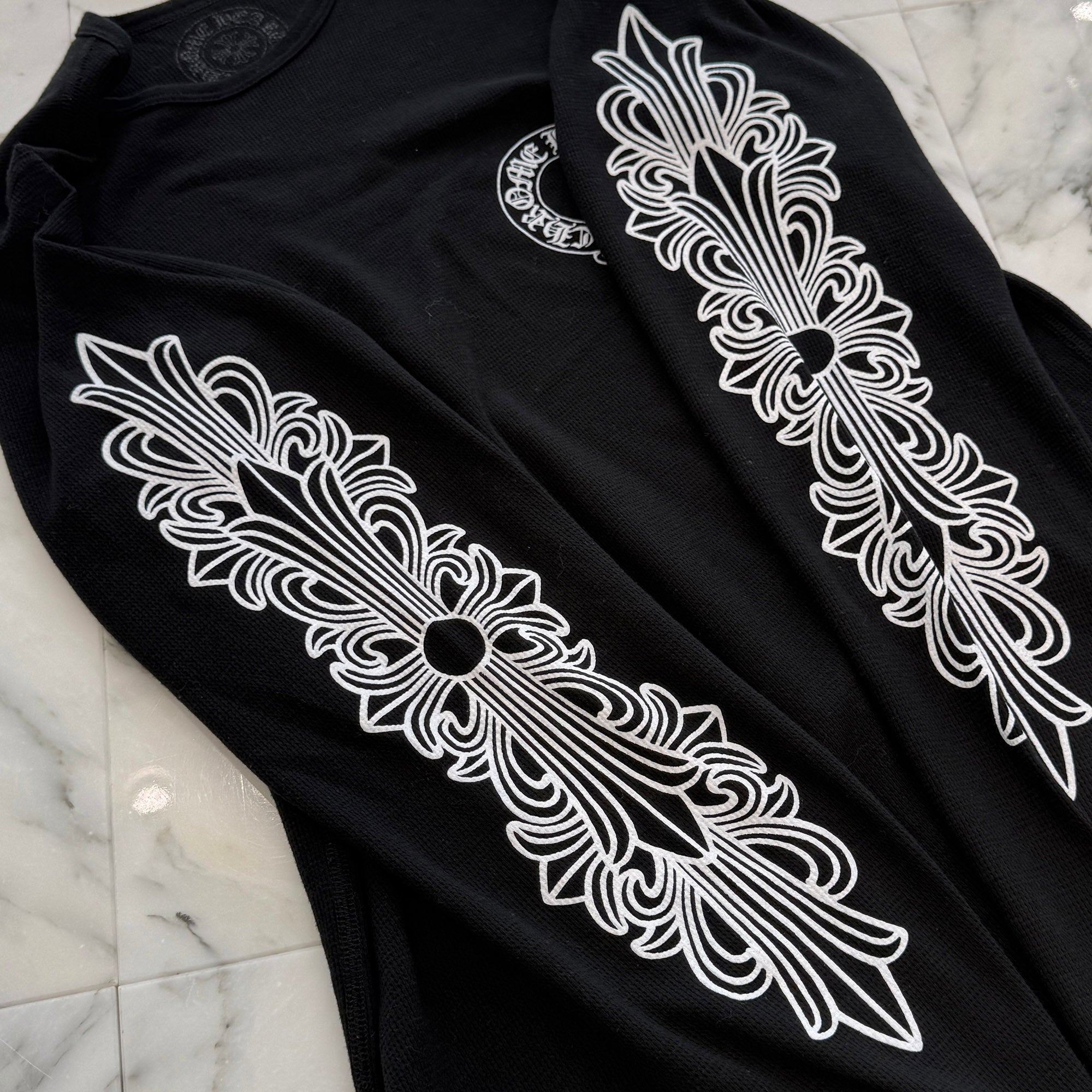 CHROME HEARTS 2025SS Floral Cross Horseshoe Thermal Long Sleeve