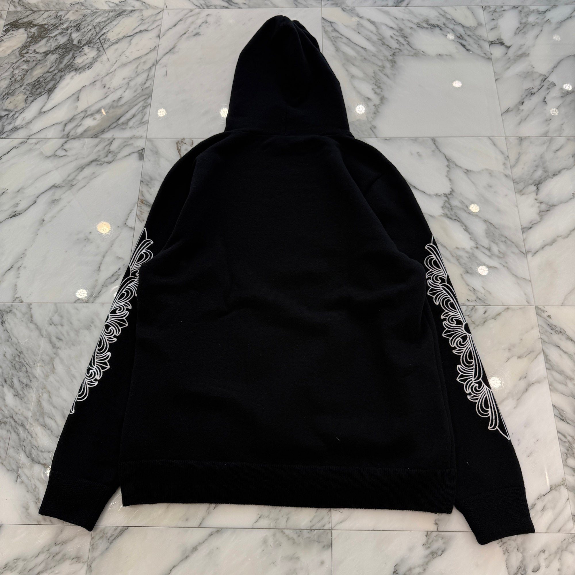 CHROME HEARTS Y NOT Floral Cross Embroidery Cashmere Knit Pullover
