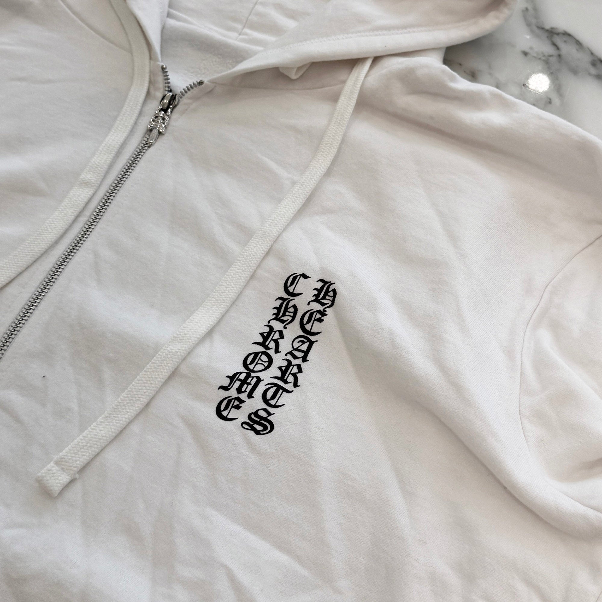 CHROME HEARTS Vertical Logo Zip Up Hoodie Size L クロムハーツ ヴァーティカルロゴ ジップアップフーディー サイズL