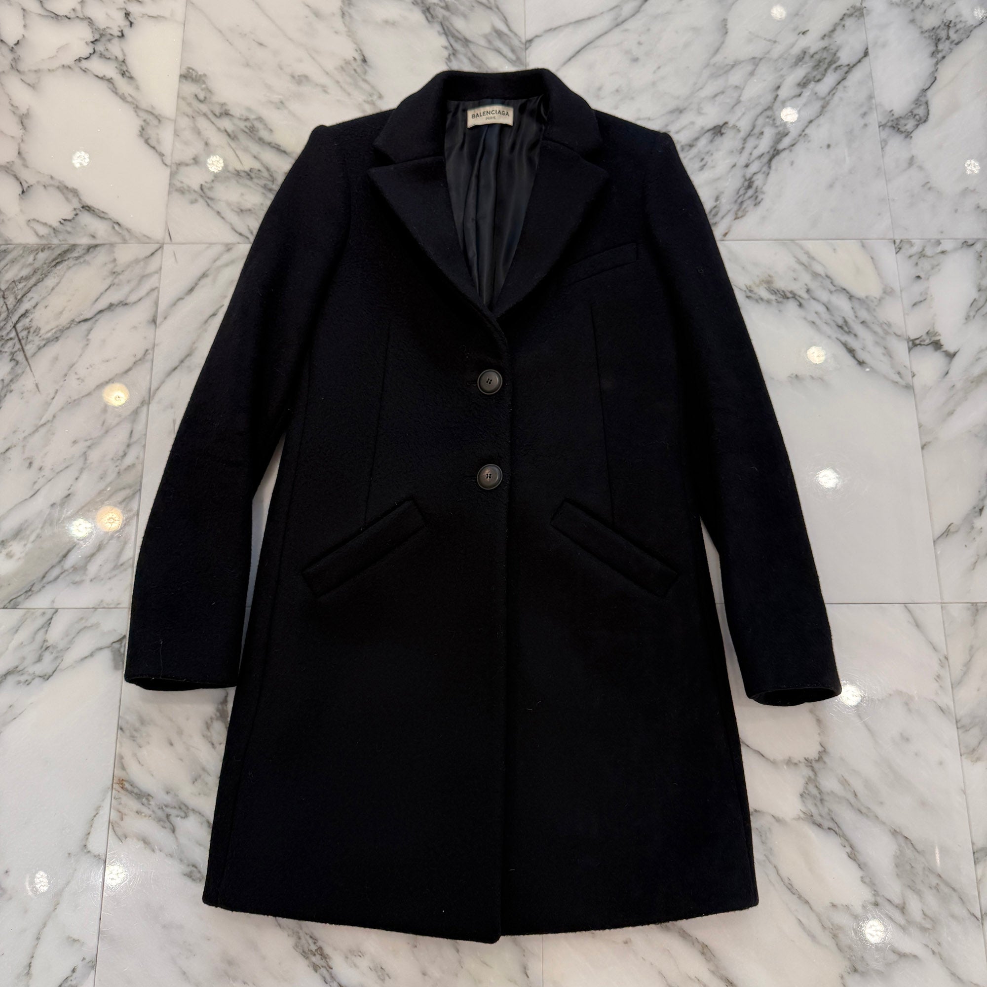 BALENCIAGA 2014AW Wool Chester Coat 358492 TKJ21 Size 34
