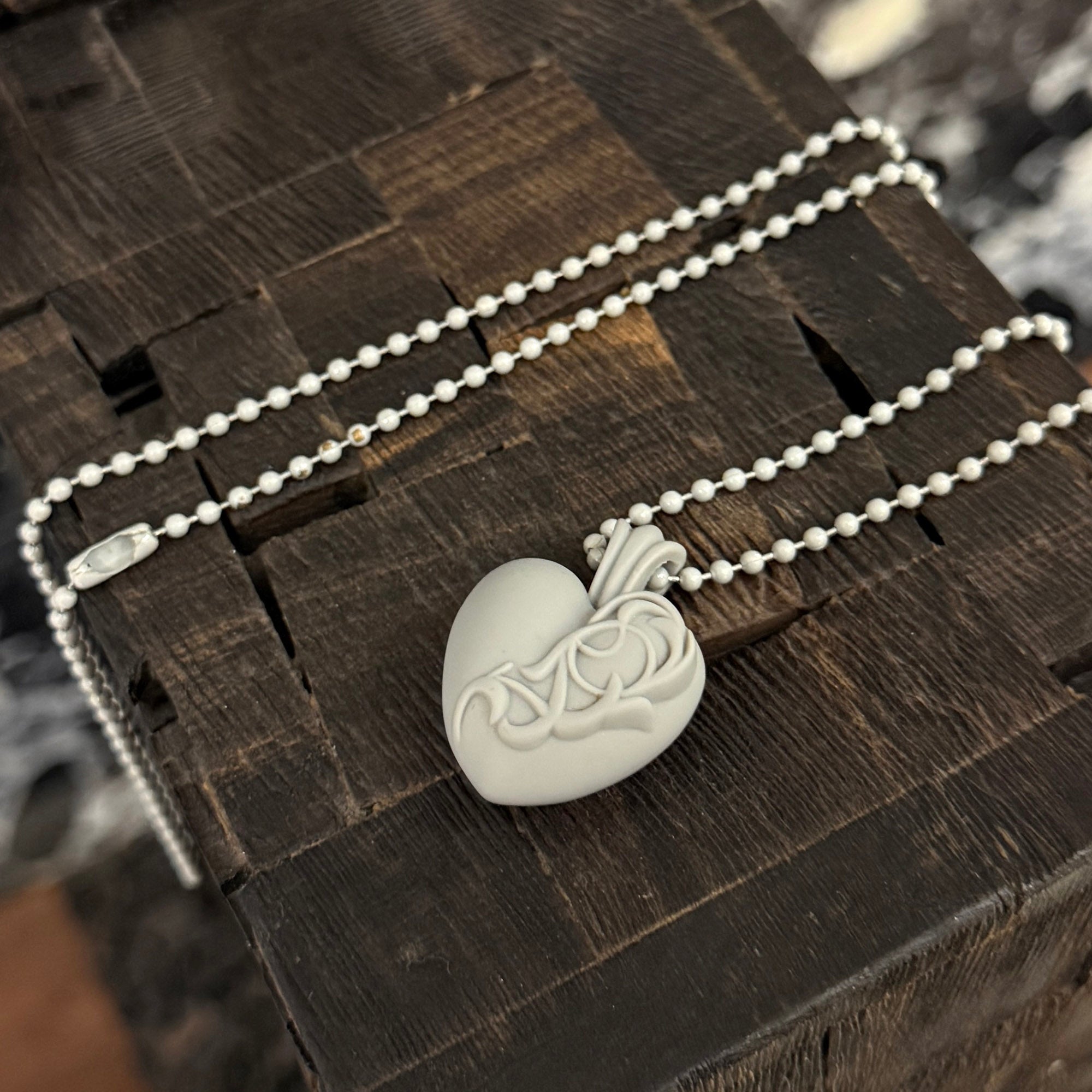 CHROME HEARTS CH Heart Silicon Rubber Necklace クロムハーツ CH
