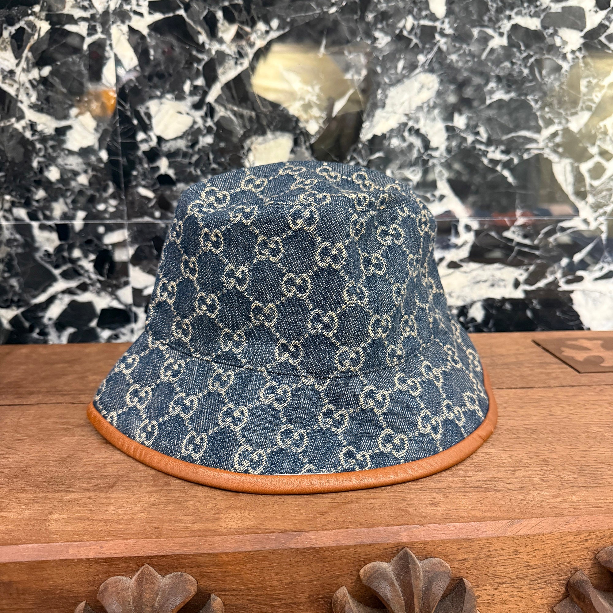 GUCCI GG Supreme Jacquard Denim Bucket Hat Size M (58cm) グッチ GG