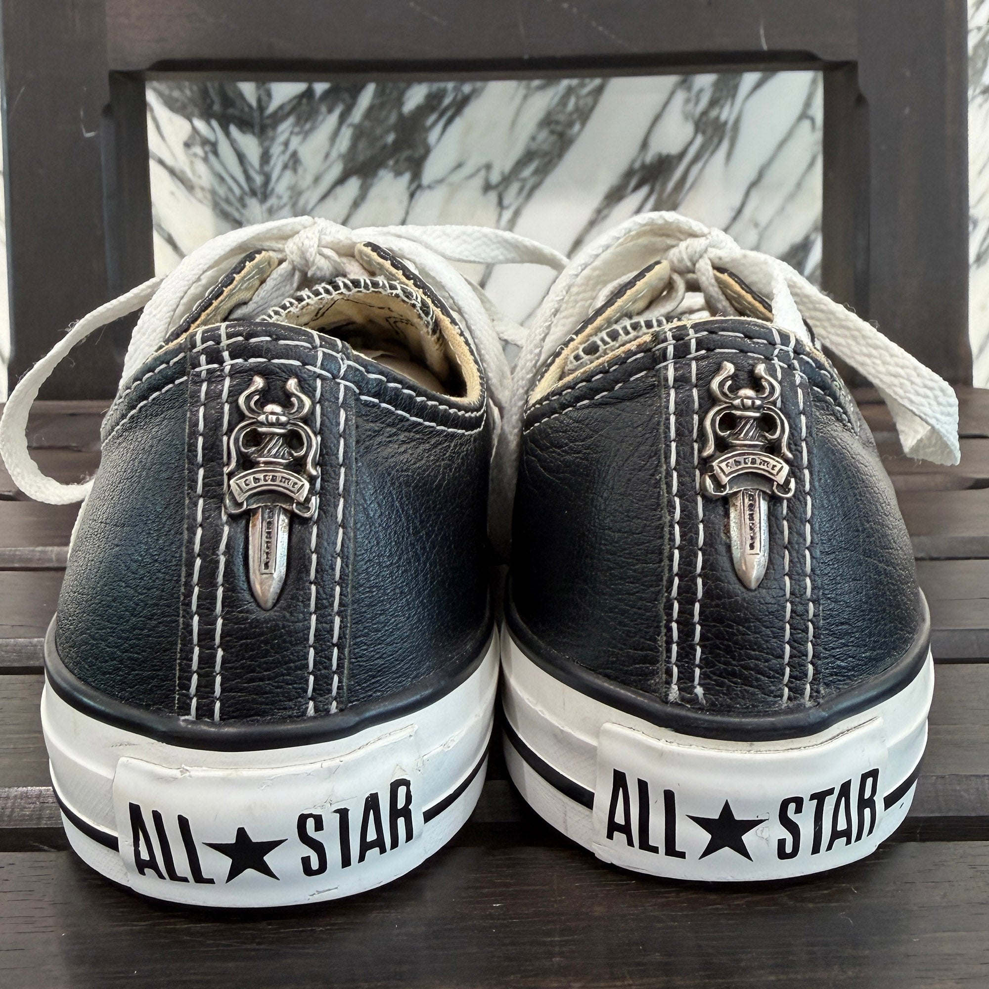 CHROME HEARTS × CONVERSE Silver Dagger Canvas Low Top Sneakers Size 4(約23.0cm) クロムハーツ × コンバース シルバーダガー キャンバス ローカットスニーカー サイズ4(約23.0cm)