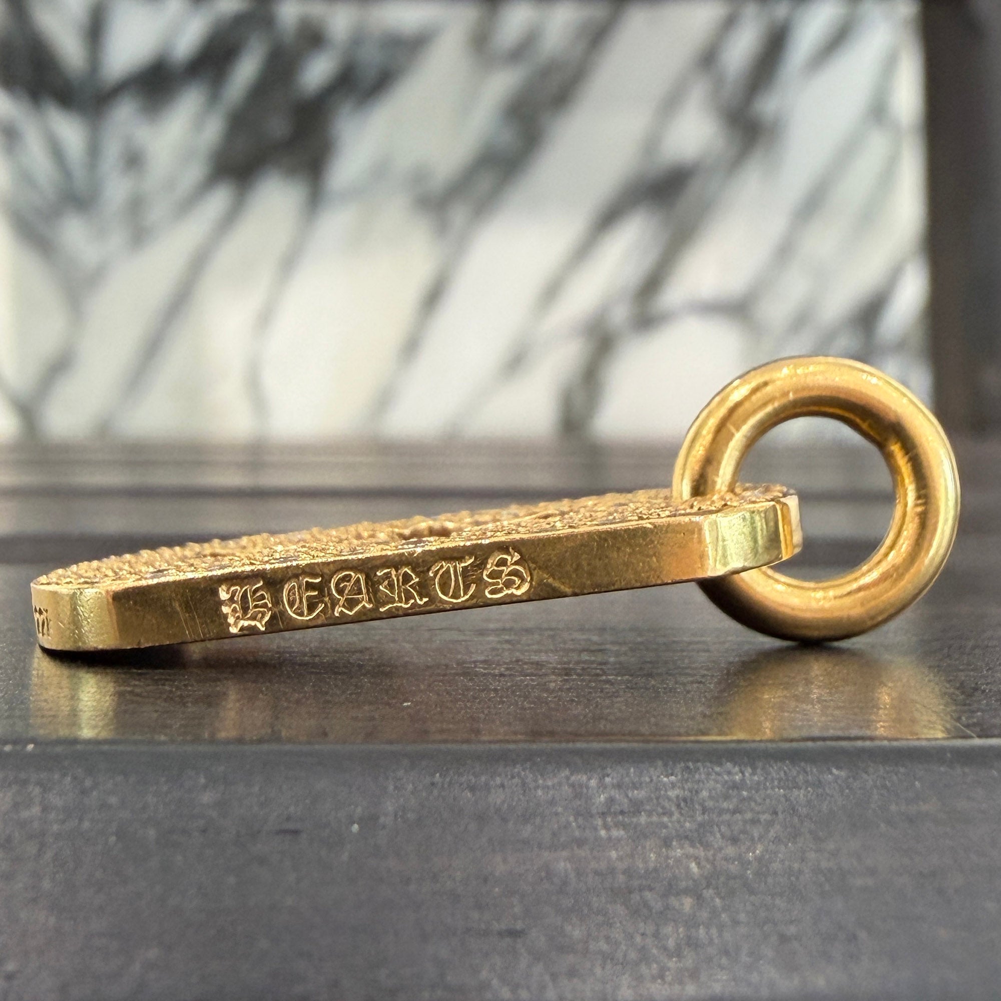 CHROME HEARTS 22K Small Cut Out Cross Dock Tag Pendant Charm Pave Diamond クロムハーツ 22K スモール カットアウトクロス ドッグタグ ペンダントチャーム パヴェダイヤモンド