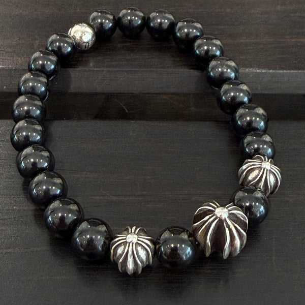 CHROME HEARTS CH Cross Beads Bracelet Size 8mm クロムハーツ CHクロス ビーズ ブレスレット サイズ8mm