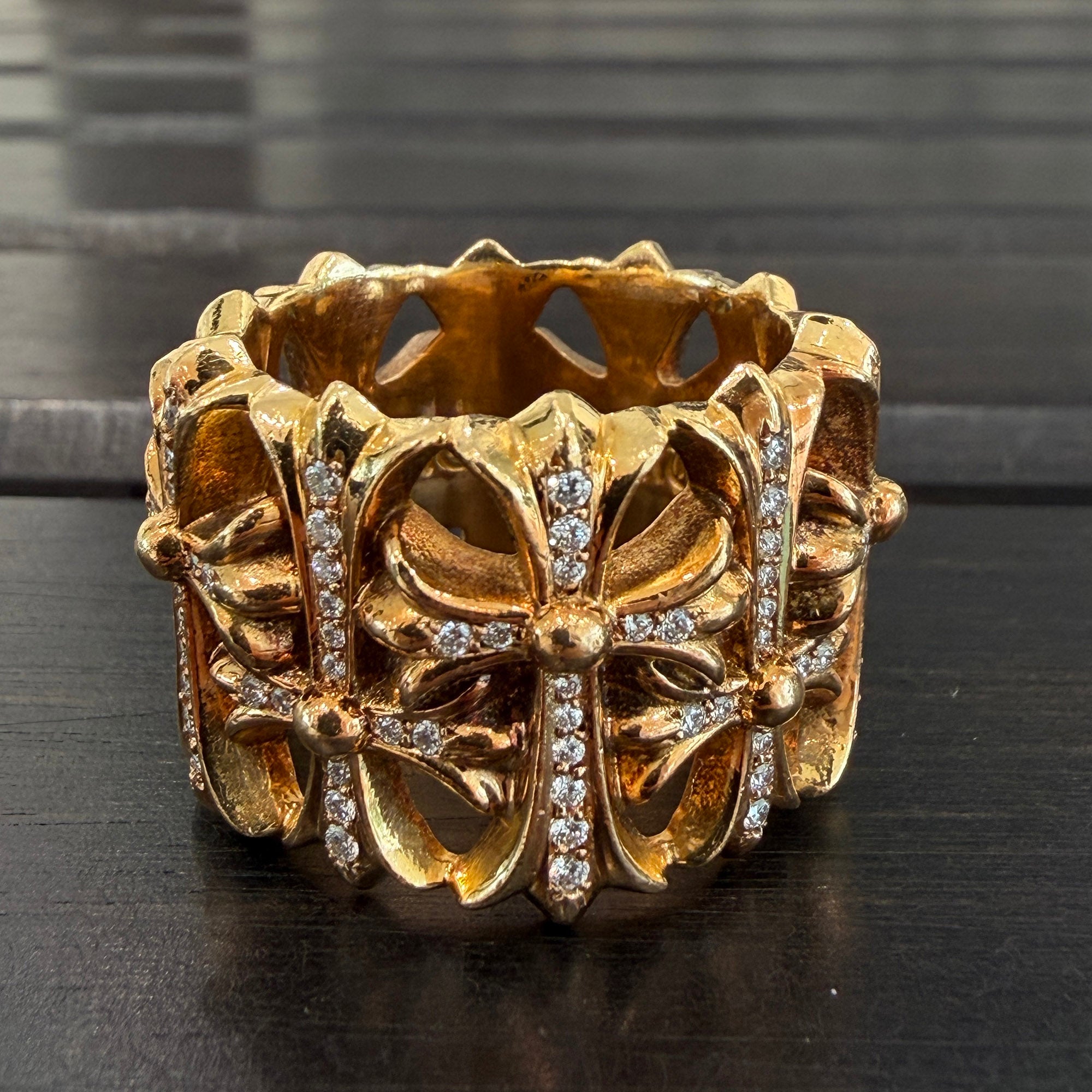 CHROME HEARTS 22K Cemetery Cross Ring Pave Diamond Size 26号 クロムハーツ 22K セメタリークロスリング パヴェダイヤモンド サイズ26号