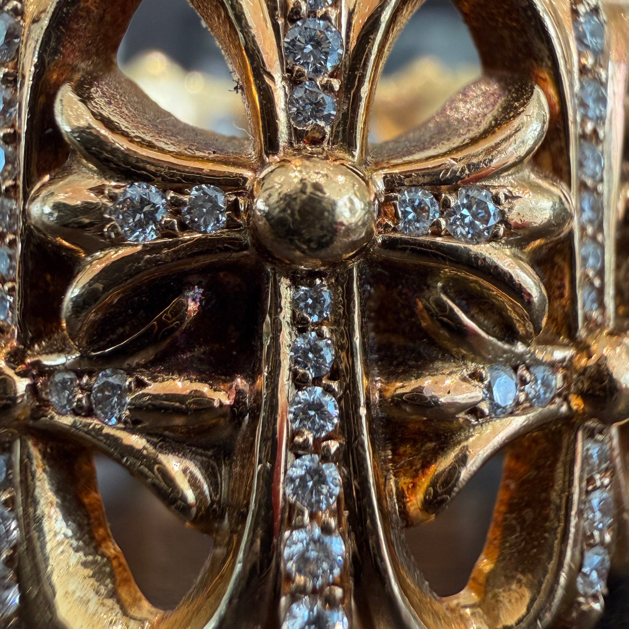 CHROME HEARTS 22K Cemetery Cross Ring Pave Diamond Size 26号 クロムハーツ 22K セメタリークロスリング パヴェダイヤモンド サイズ26号