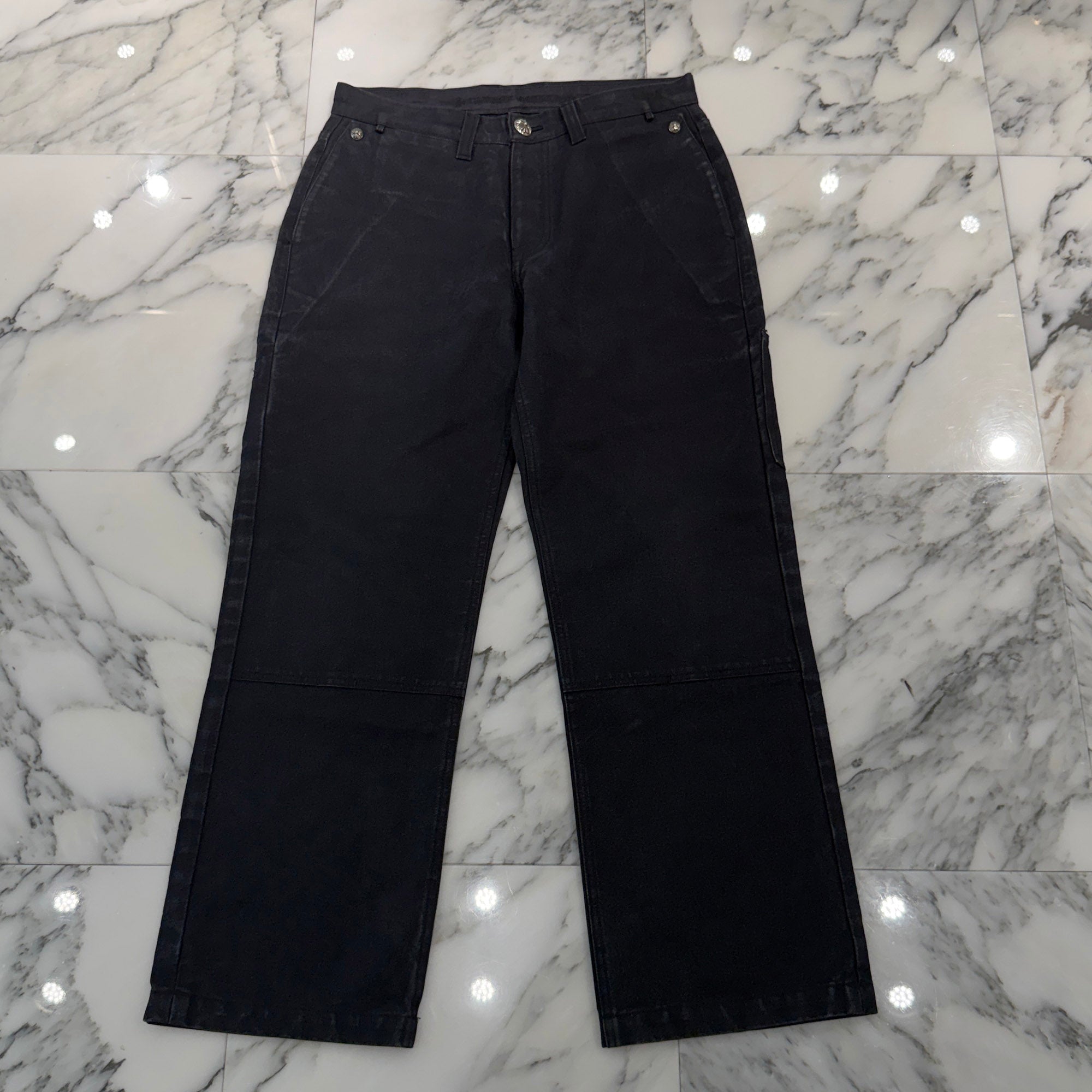CHROME HEARTS Cemetery Cross Leather Patch Cotton Cargo Pants Size 32 クロムハーツ セメタリークロス レザーパッチコットンカーゴパンツ サイズ32