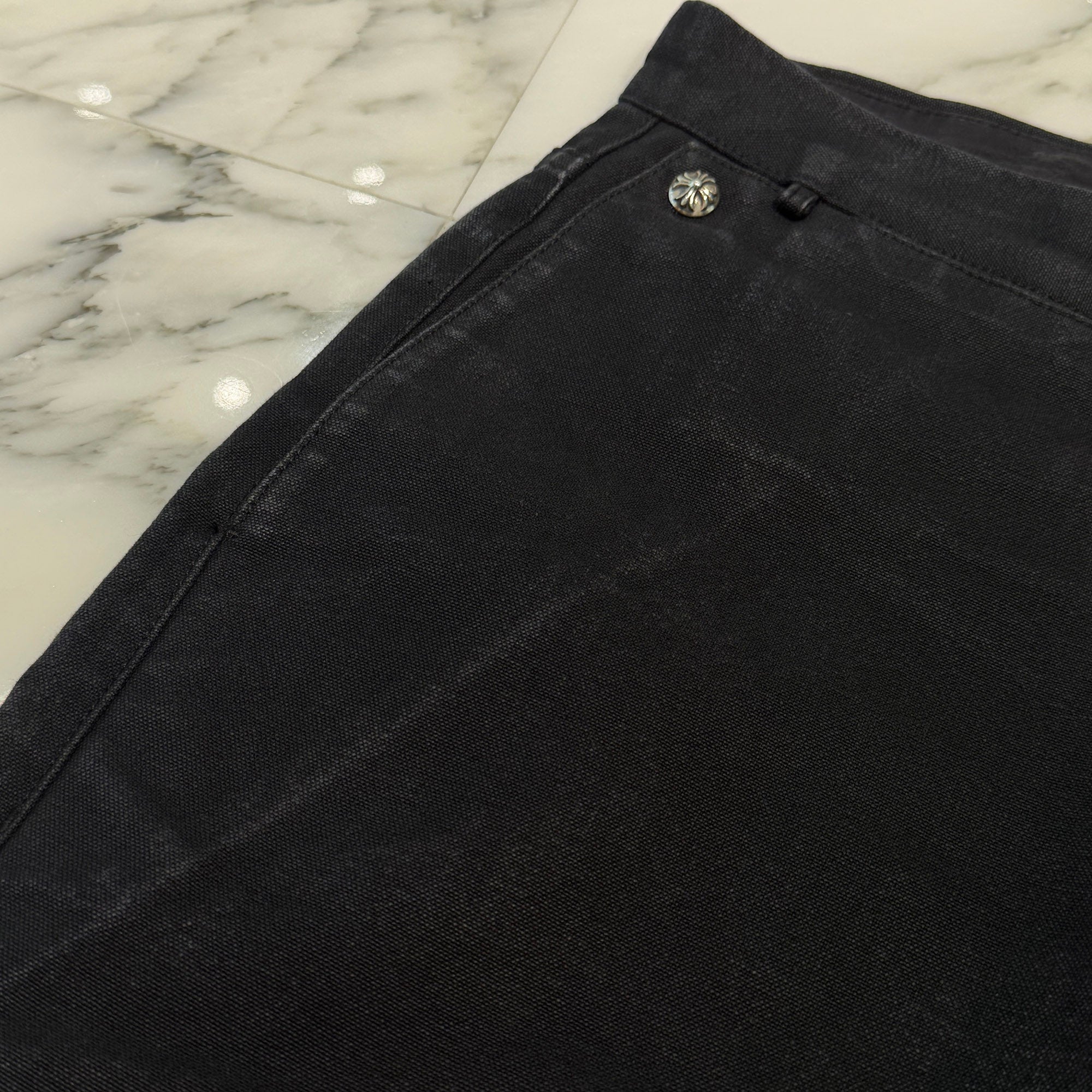 CHROME HEARTS Cemetery Cross Leather Patch Cotton Cargo Pants Size 32 クロムハーツ セメタリークロス レザーパッチコットンカーゴパンツ サイズ32