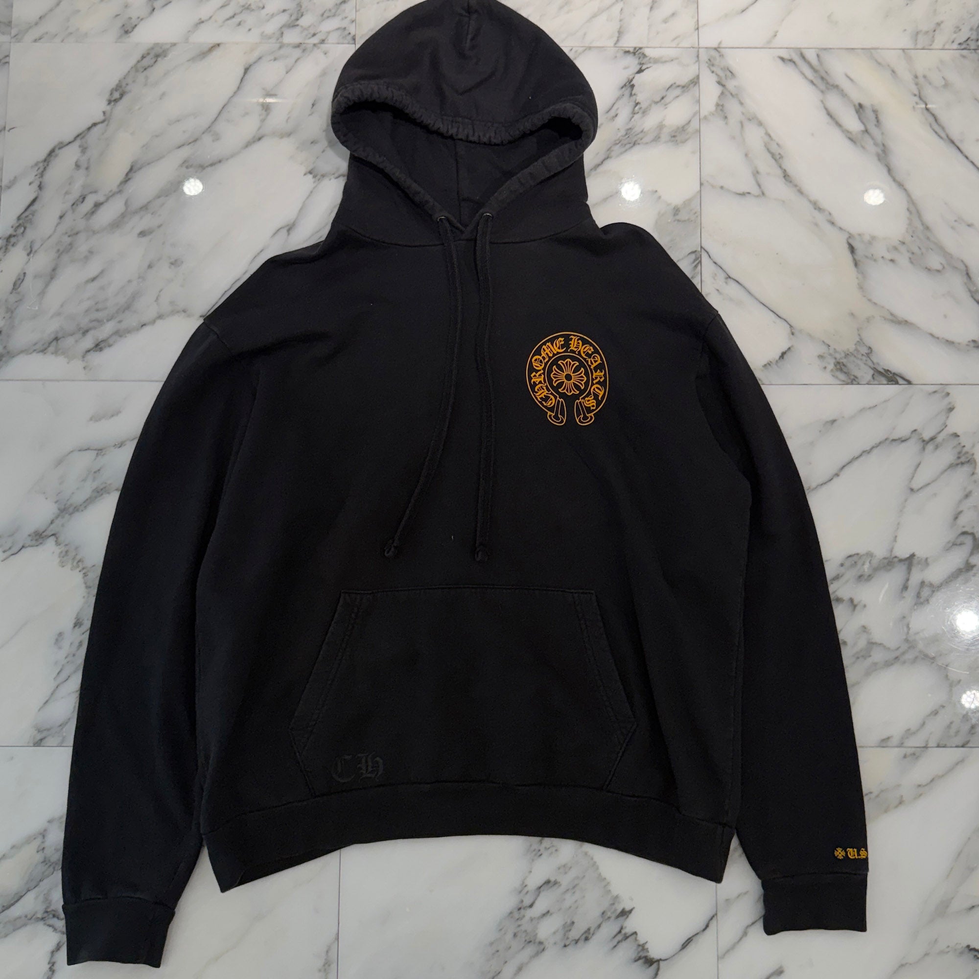 CHROME HEARTS Online Limited Horseshoe Side Logo Pullover Hoodie Size L クロムハーツ オンライン限定 ホースシューサイドロゴ プルオーバーフーディー サイズL