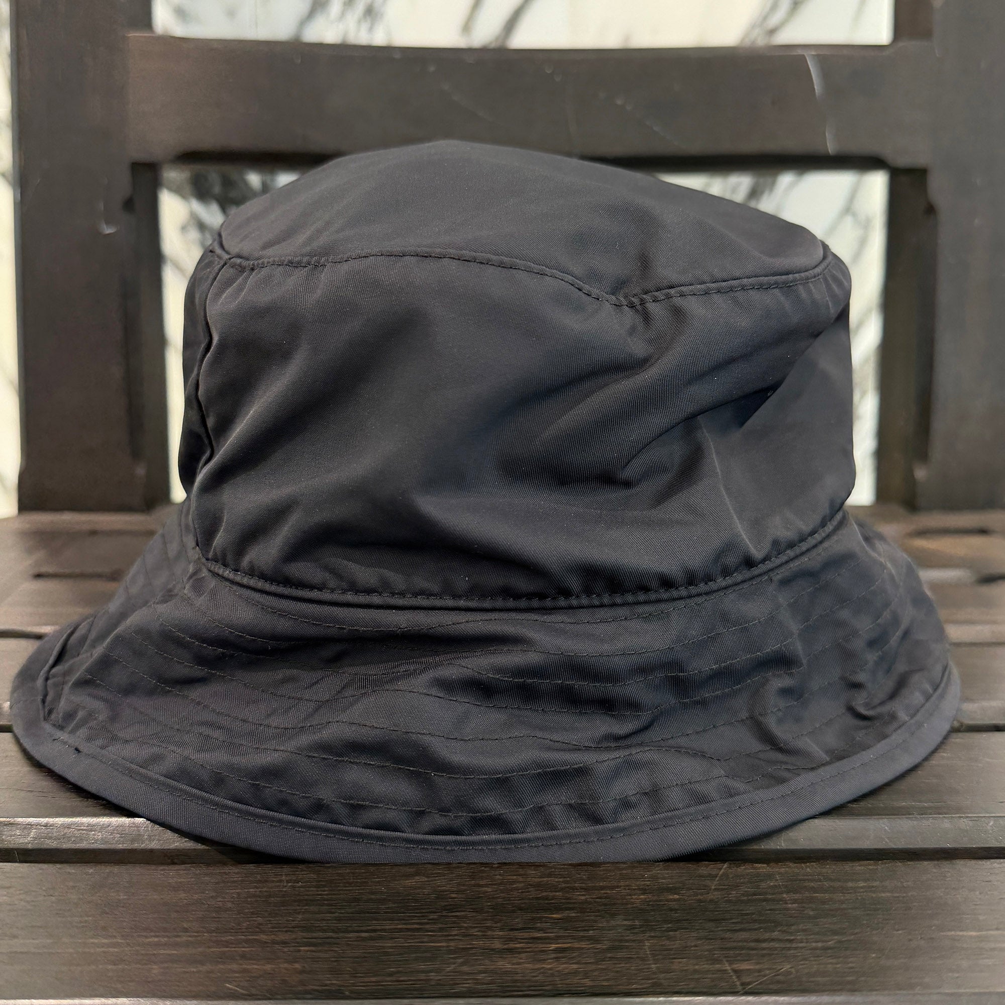 CHROME HEARTS 1 Cross Leather Patch Nylon Bucket Hat Size L (60.5