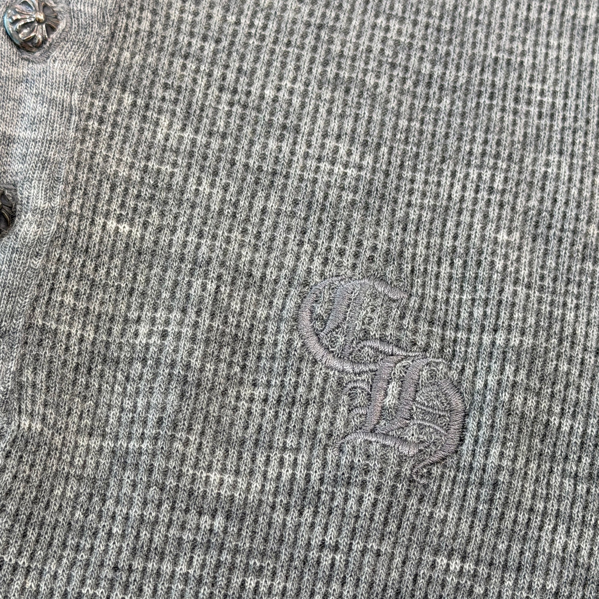 CHROME HEARTS Y NOT CH Embroidery Henry Neck Long Sleeve Tee Size L クロムハーツ ワイノット CH刺繍 ヘンリーネック ロングスリーブTシャツ サイズL