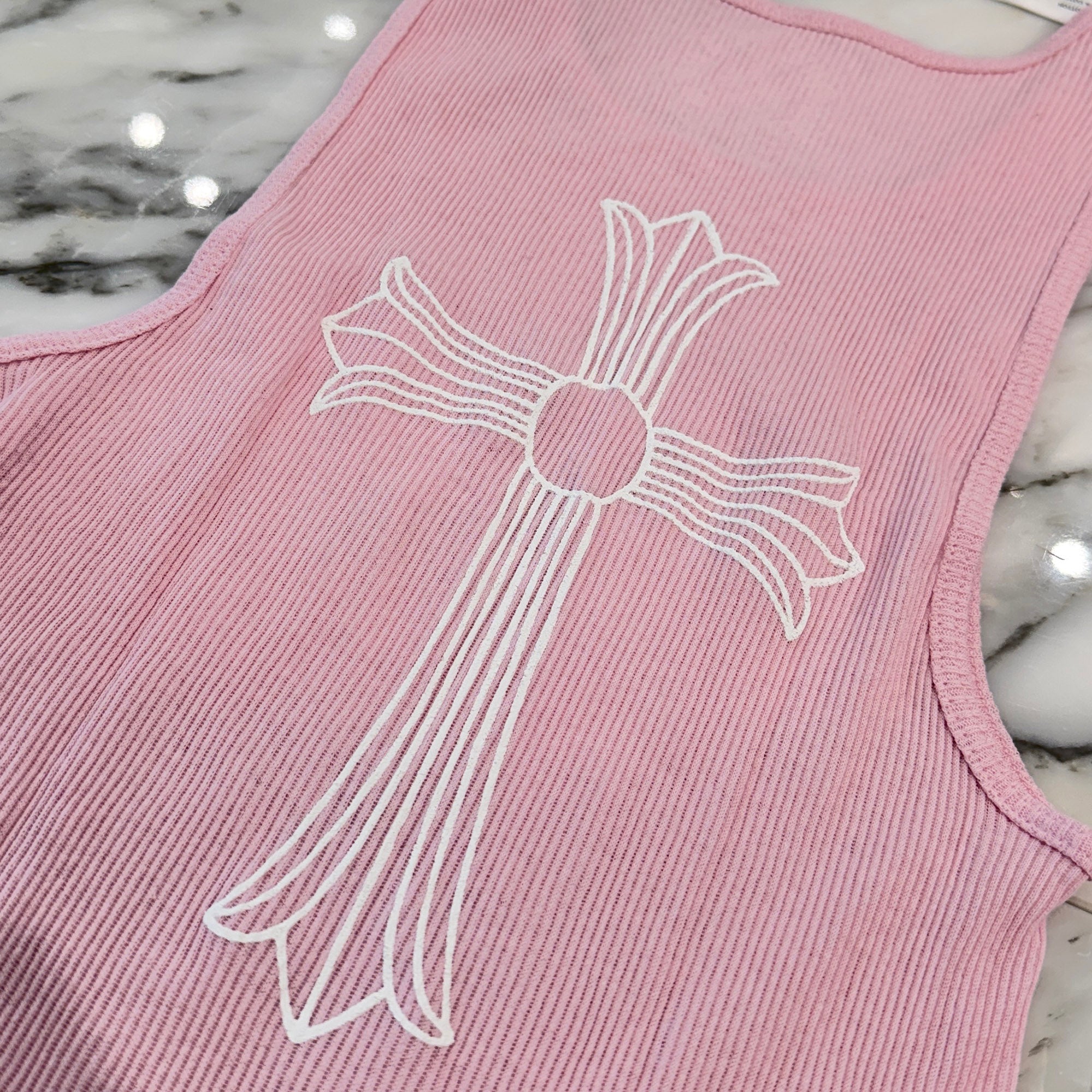 CHROME HEARTS T Bar Logo Back Cross Print Tank Top Size M クロムハーツ Tバーロゴ バッククロスプリント タンクトップ サイズM