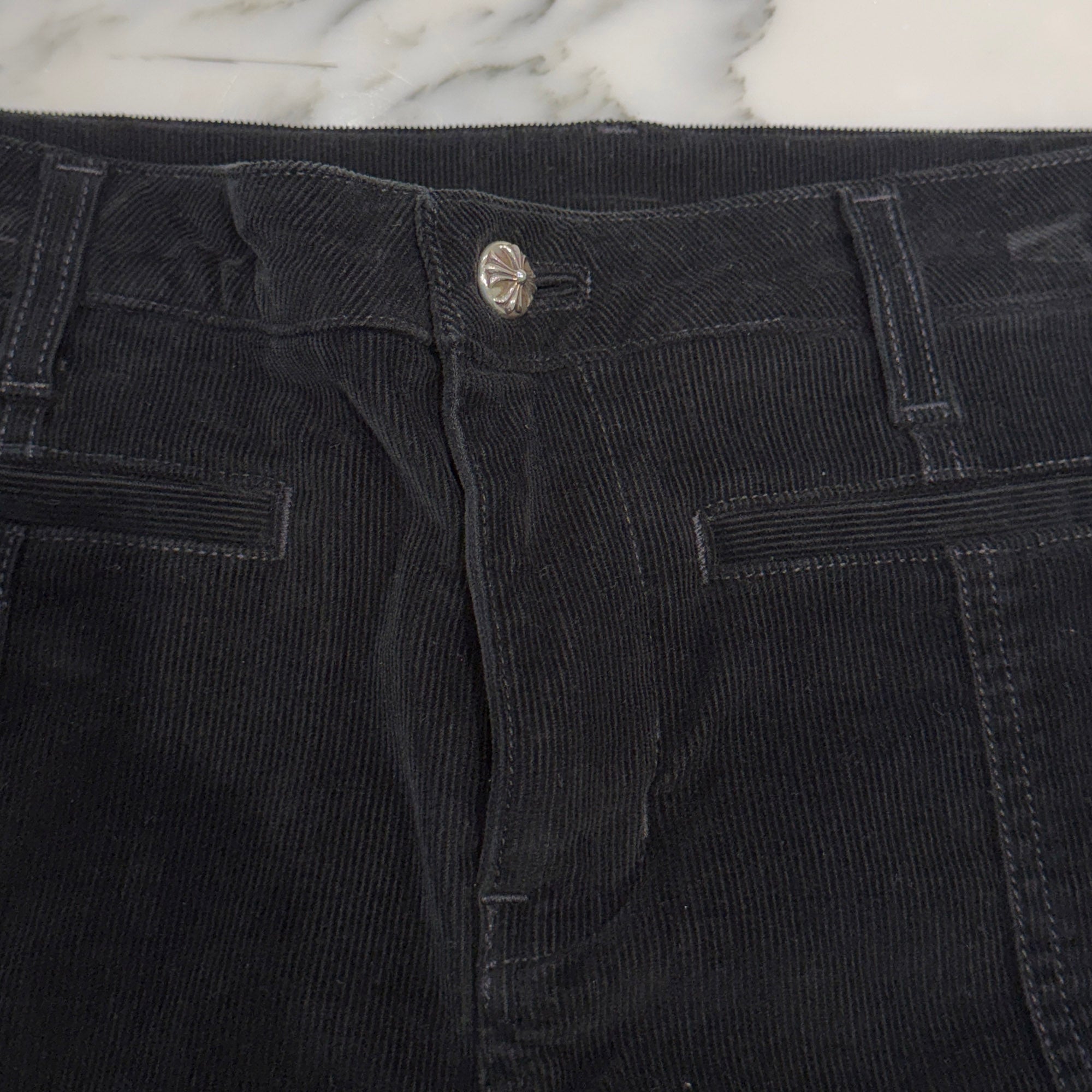 CHROME HEARTS Cross Ball Button Corduroy Flare Pants Size 28 クロムハーツ クロスボールボタン コーデュロイ フレアパンツ サイズ28