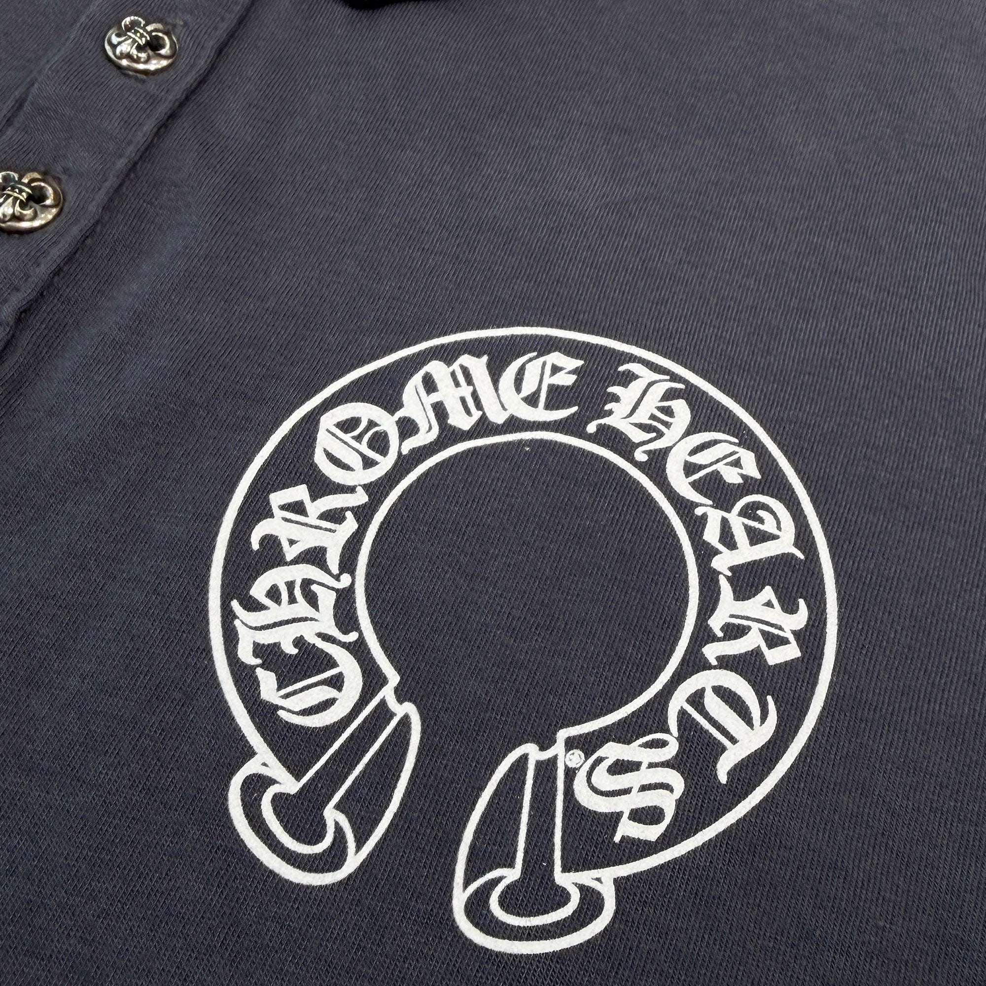 CHROME HEARTS Back T bar Logo BS Flare button Polo Shirt Size L クロムハーツ バック Tバーロゴ BSフレアボタン ポロシャツ サイズL