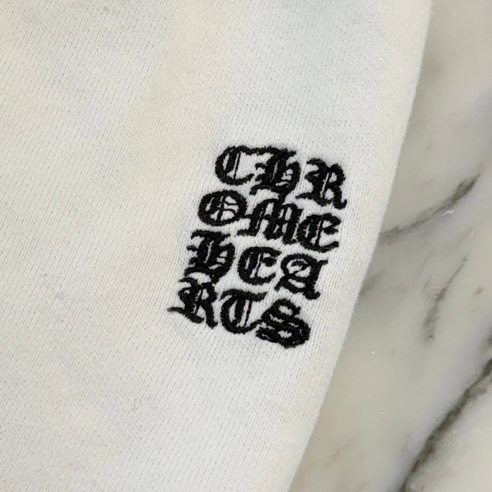 CHROME HEARTS Y NOT Vertical Logo Cross Embroidery Half Pants Size M クロムハ―ツ ワイノット ヴァーティカルロゴ クロス刺繡 ハーフパンツ サイズM