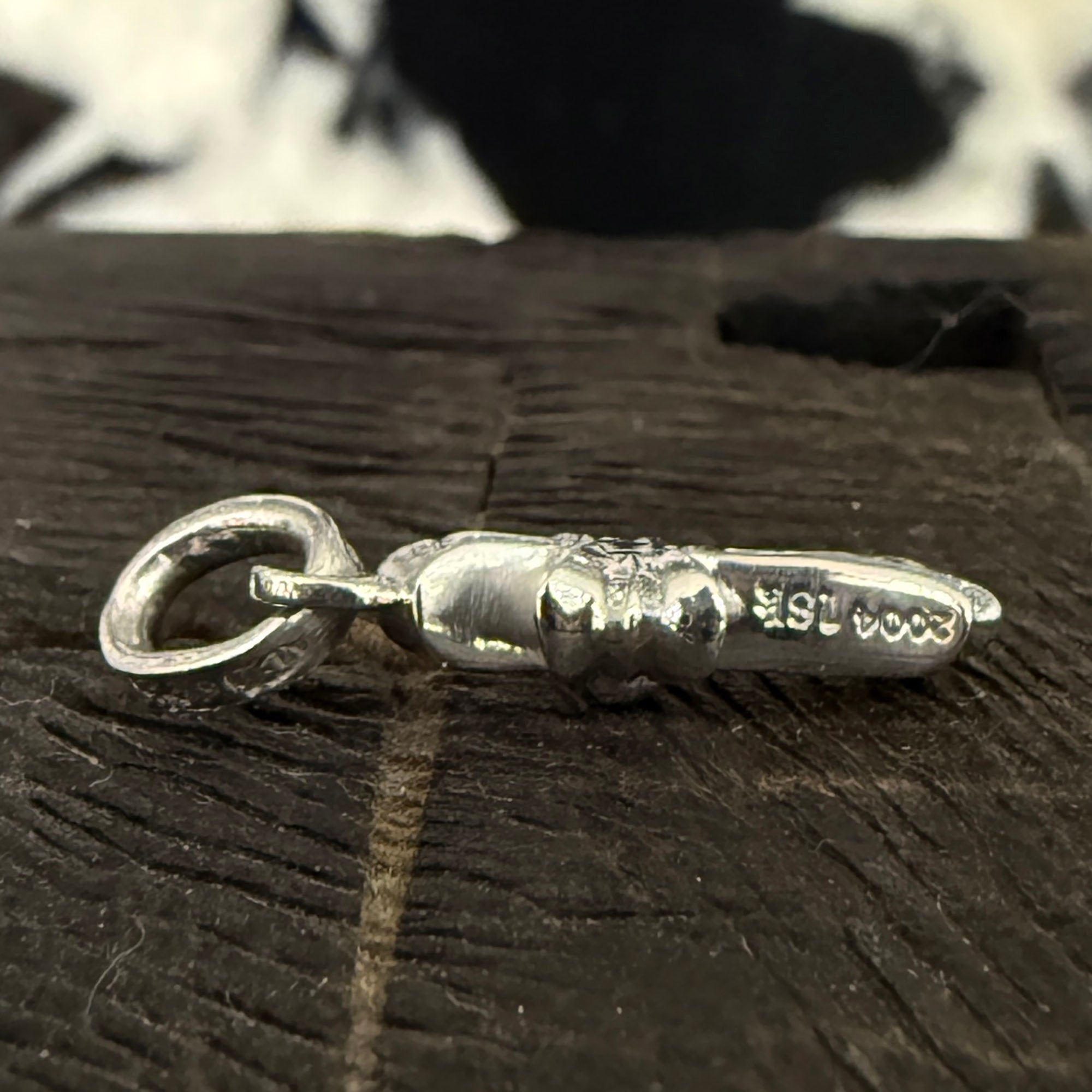 CHROME HEARTS 18K WG CH Cross Baby Fat Charm Pave Blue Sapphire クロムハーツ 18K WG CHクロス ベビーファット チャーム パヴェブルーサファイア