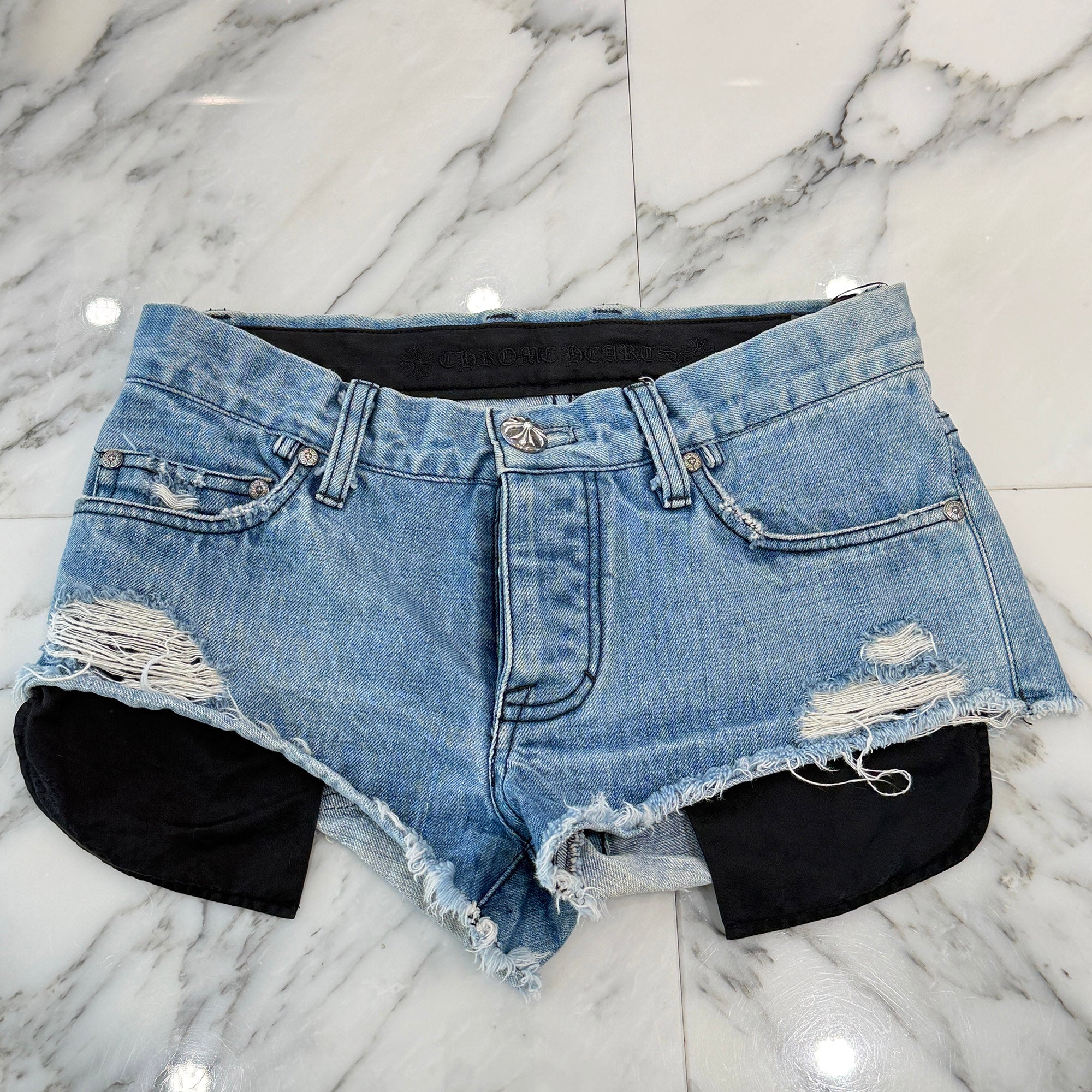 CHROME HEARTS Pocket Lined Denim Short Pants Size 25 クロムハーツ ポケットライニング デニムショートパンツ サイズ25