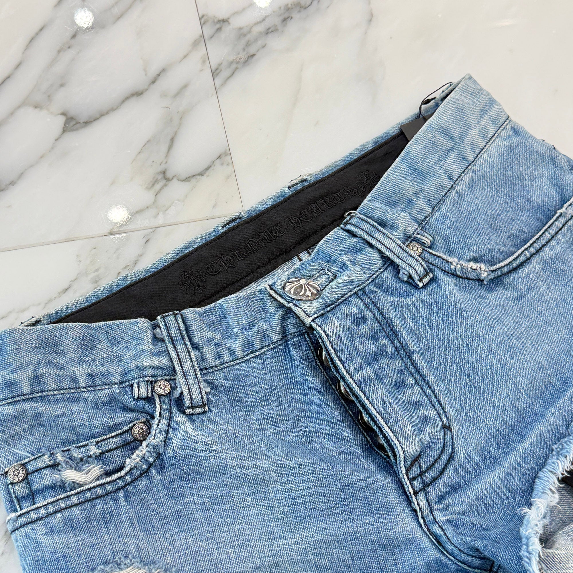CHROME HEARTS Pocket Lined Denim Short Pants Size 25 クロムハーツ ポケットライニング デニムショートパンツ サイズ25